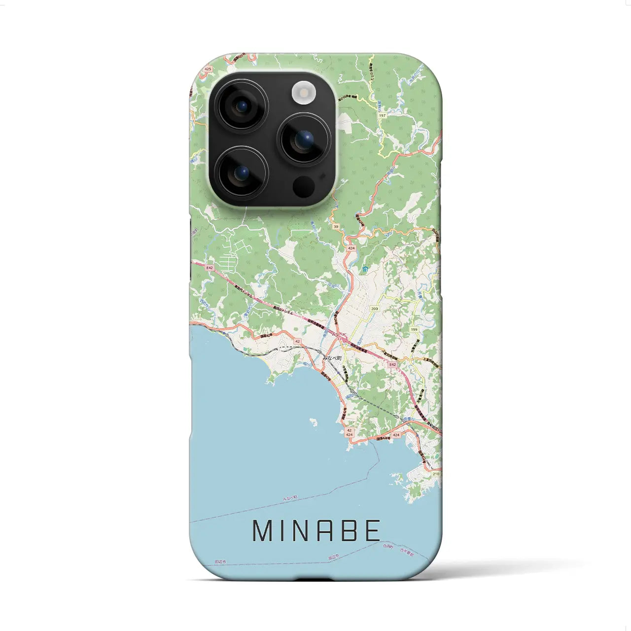 【みなべ(和歌山県)】地図柄iPhoneケース(バックカバータイプ)