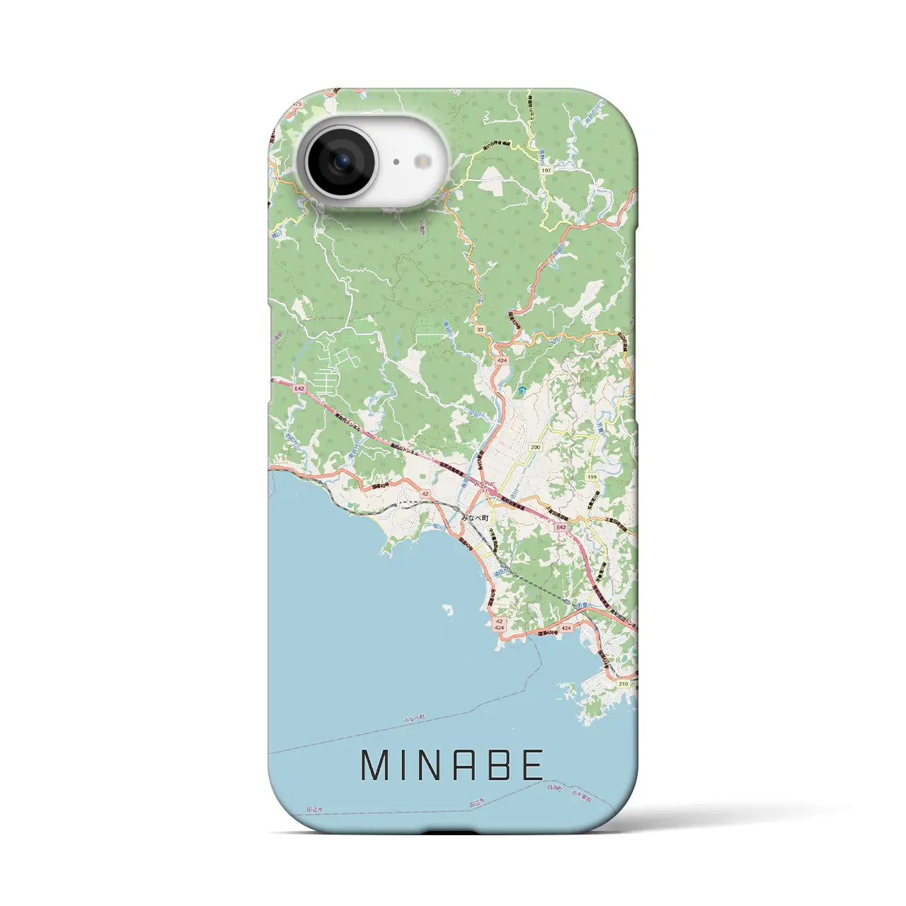 【みなべ(和歌山県)】地図柄iPhoneケース(バックカバータイプ)