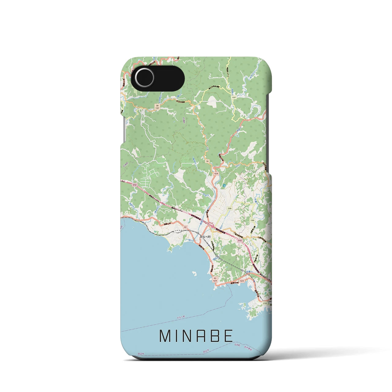 【みなべ(和歌山県)】地図柄iPhoneケース(バックカバータイプ)