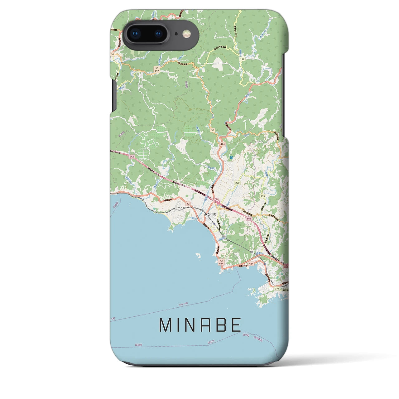 【みなべ(和歌山県)】地図柄iPhoneケース(バックカバータイプ)