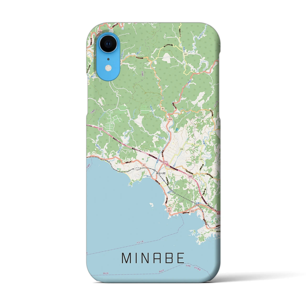 【みなべ(和歌山県)】地図柄iPhoneケース(バックカバータイプ)