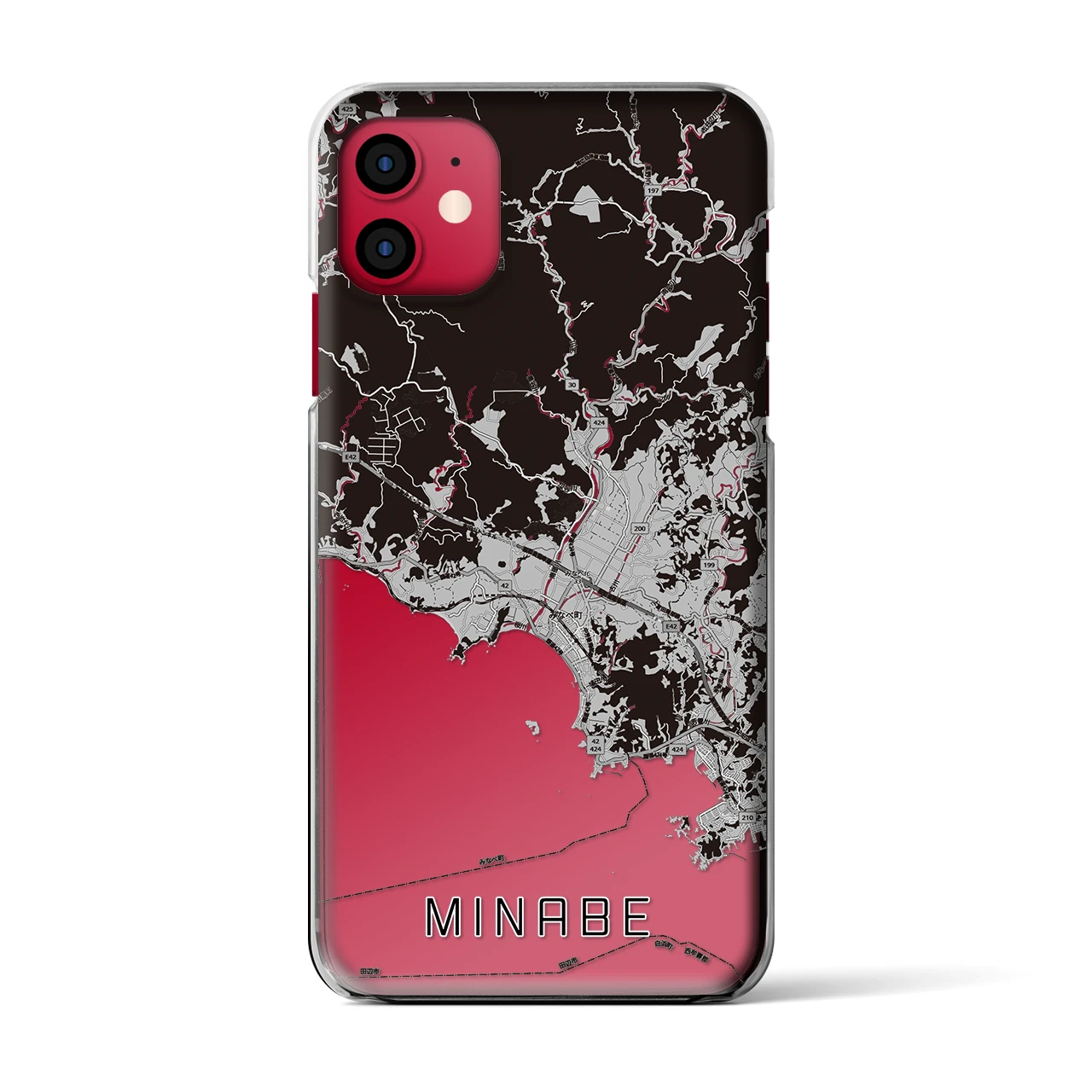【みなべ(和歌山県)】地図柄iPhoneケース(クリアタイプ)