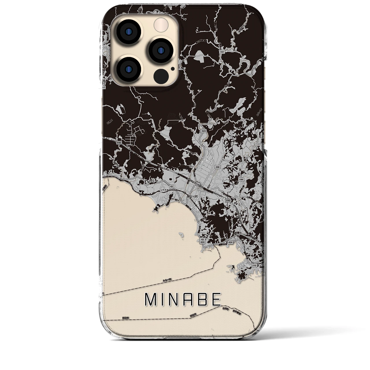 【みなべ(和歌山県)】地図柄iPhoneケース(クリアタイプ)