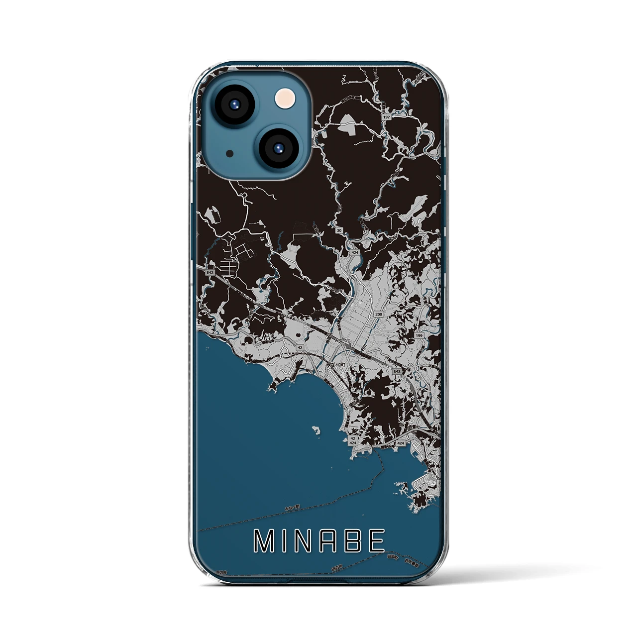 【みなべ(和歌山県)】地図柄iPhoneケース(クリアタイプ)