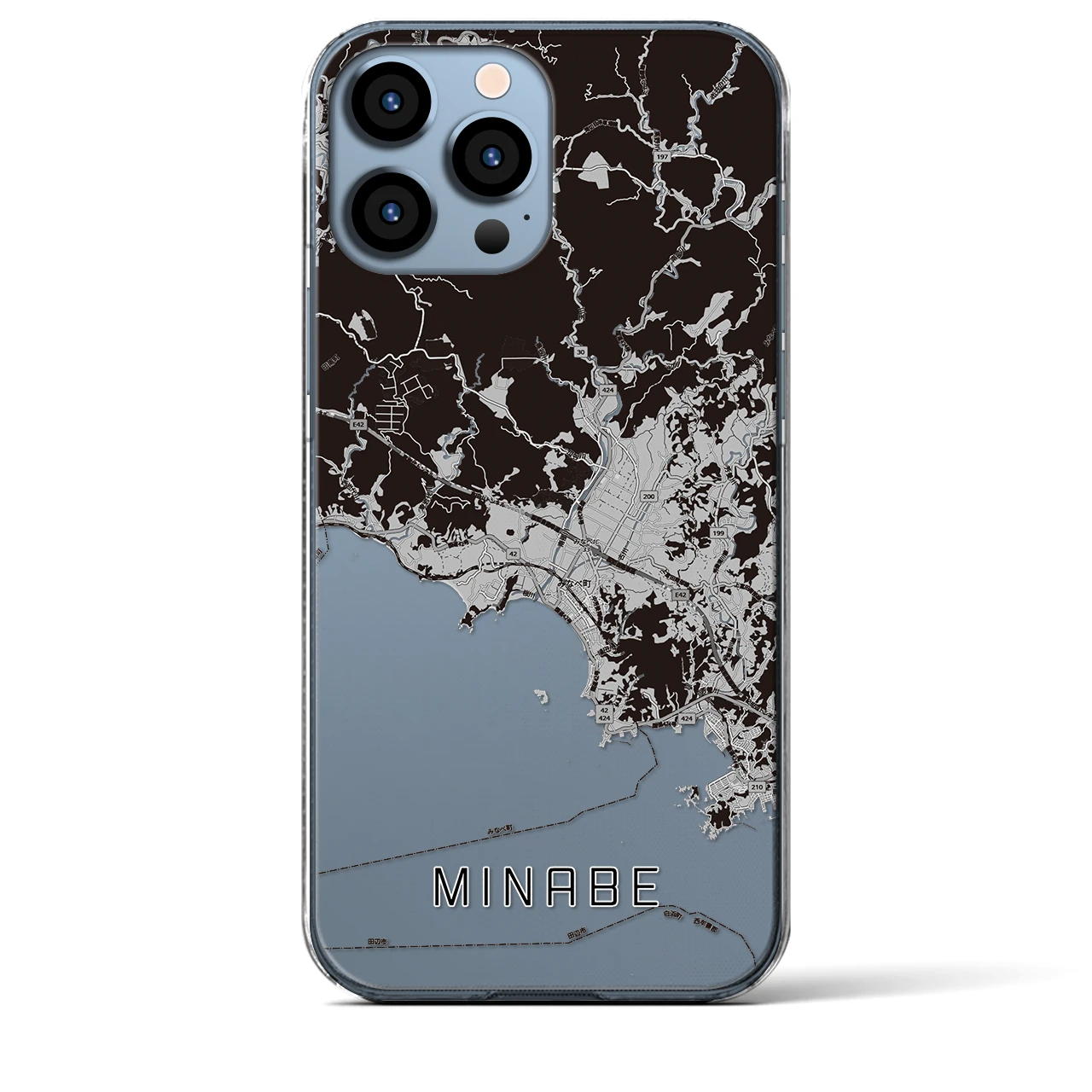 【みなべ(和歌山県)】地図柄iPhoneケース(クリアタイプ)