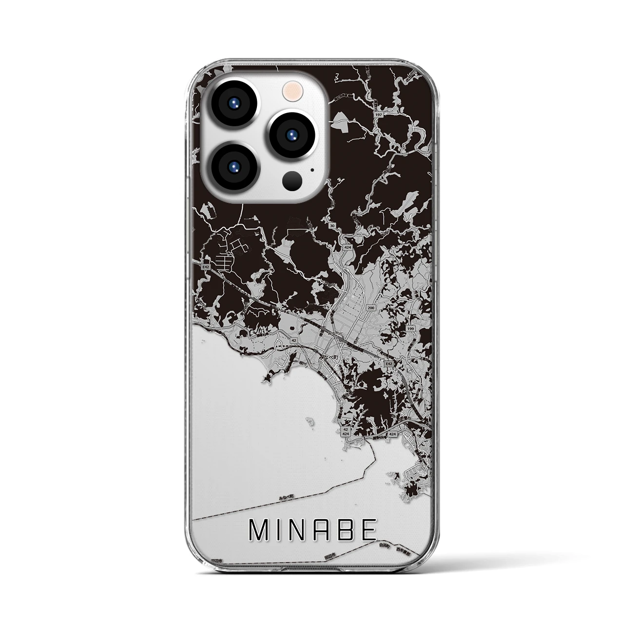 【みなべ(和歌山県)】地図柄iPhoneケース(クリアタイプ)