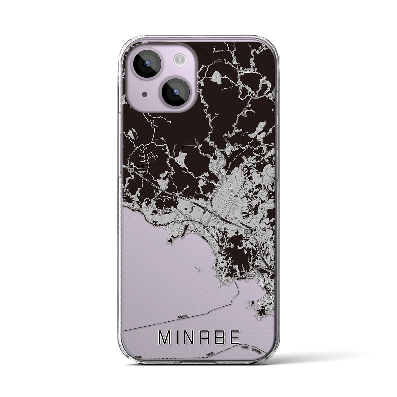 【みなべ(和歌山県)】地図柄iPhoneケース(クリアタイプ)