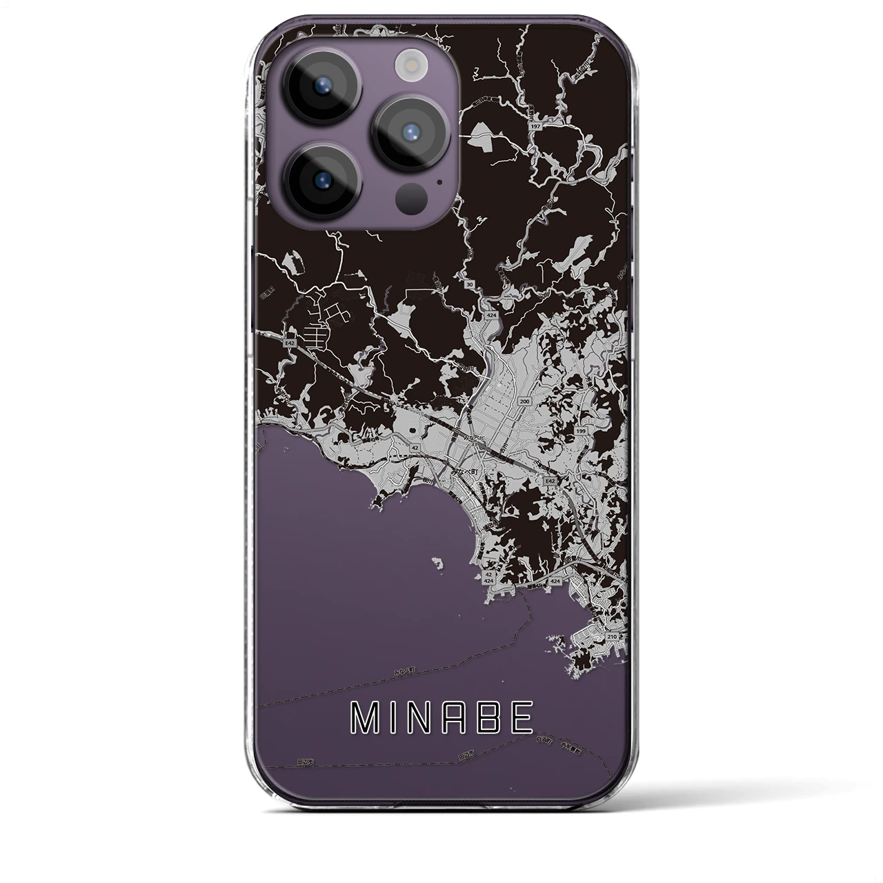 【みなべ(和歌山県)】地図柄iPhoneケース(クリアタイプ)