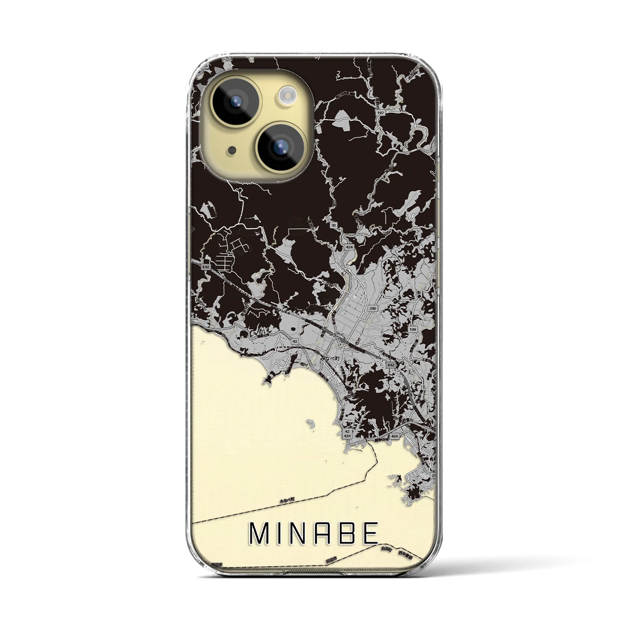 【みなべ(和歌山県)】地図柄iPhoneケース(クリアタイプ)