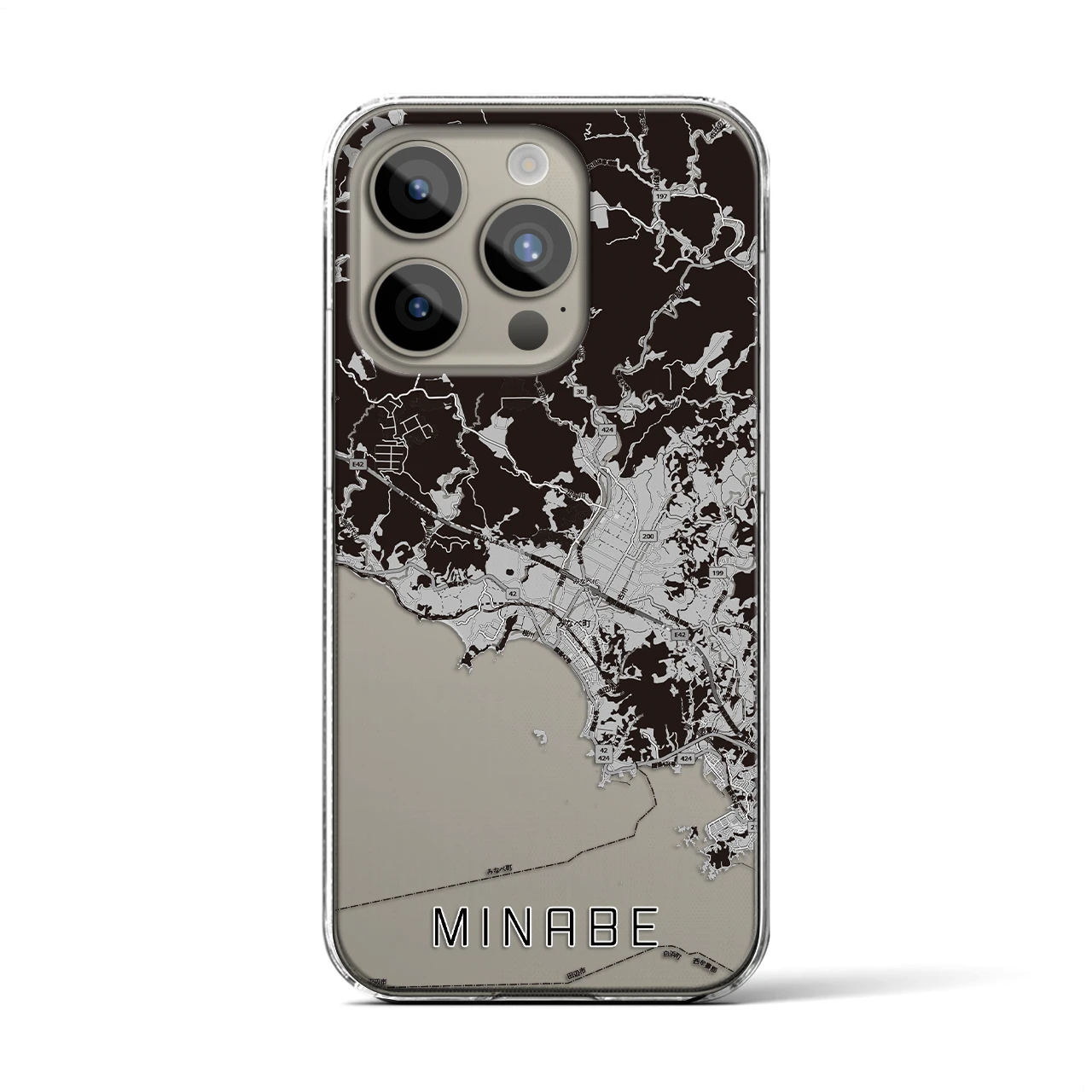 【みなべ(和歌山県)】地図柄iPhoneケース(クリアタイプ)