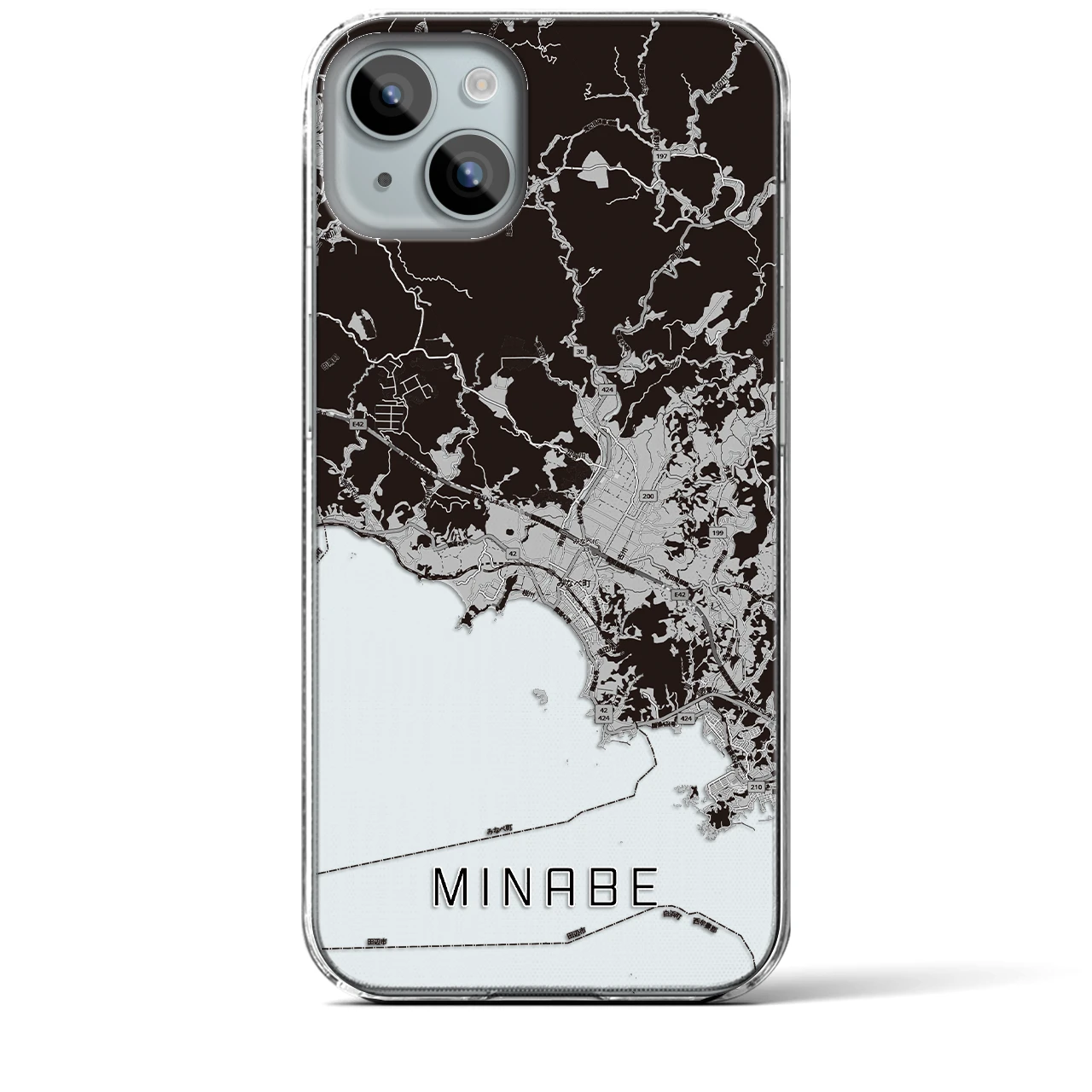 【みなべ(和歌山県)】地図柄iPhoneケース(クリアタイプ)