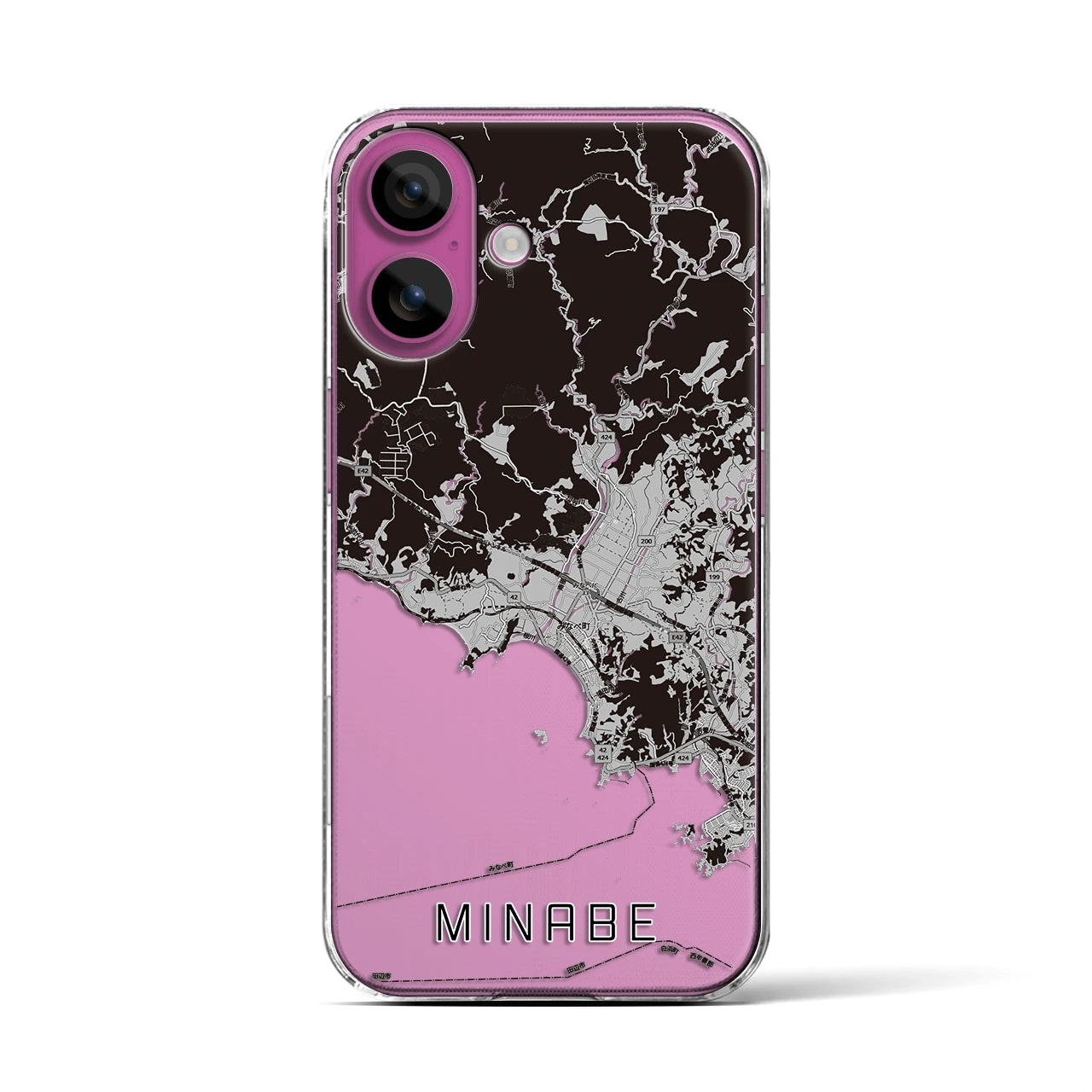 【みなべ(和歌山県)】地図柄iPhoneケース(クリアタイプ)