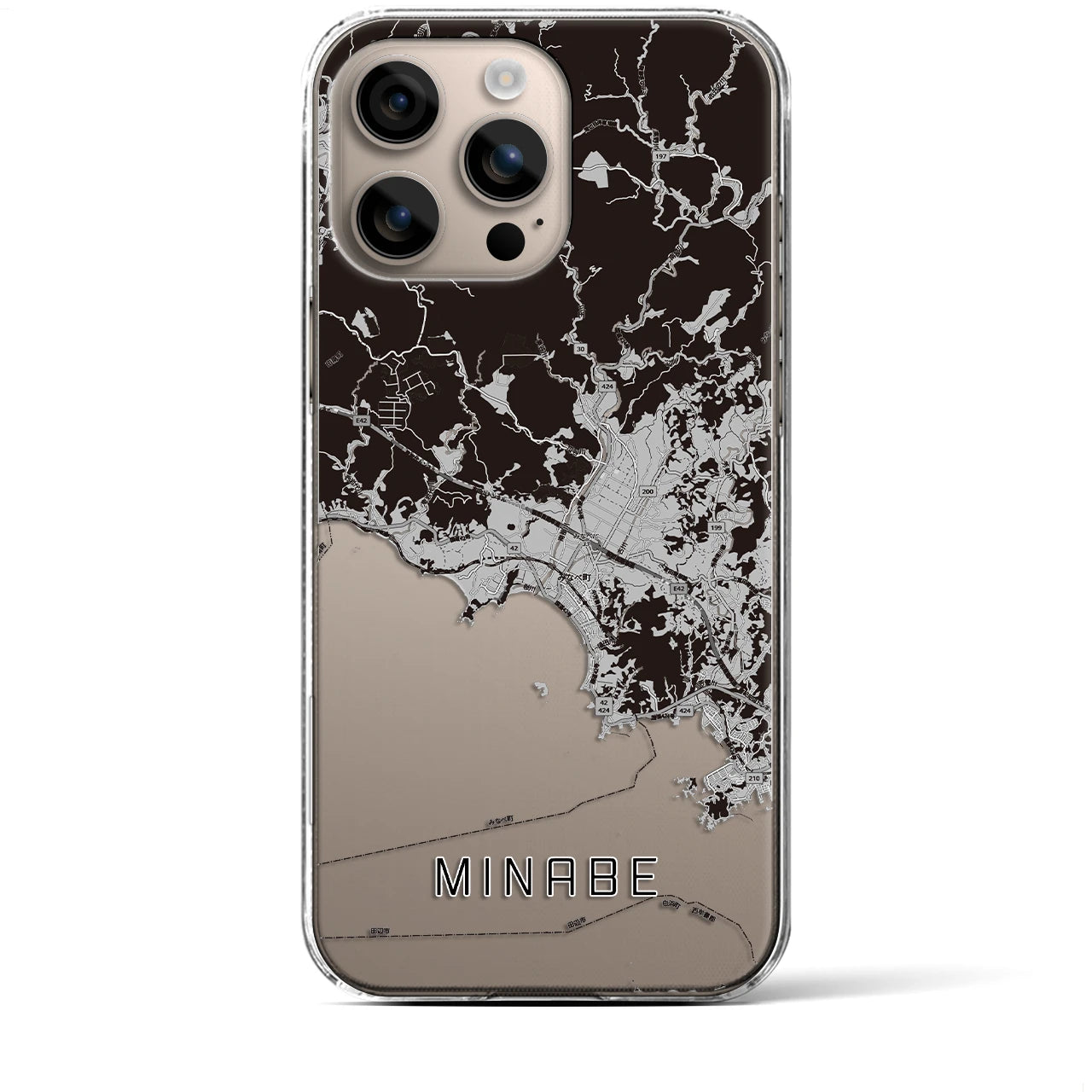 【みなべ(和歌山県)】地図柄iPhoneケース(クリアタイプ)