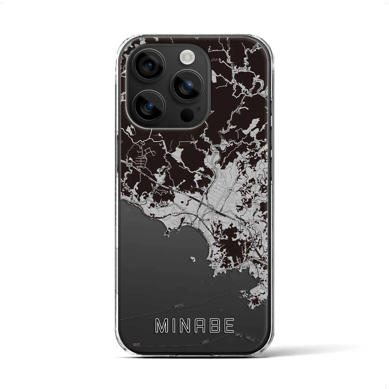 【みなべ(和歌山県)】地図柄iPhoneケース(クリアタイプ)