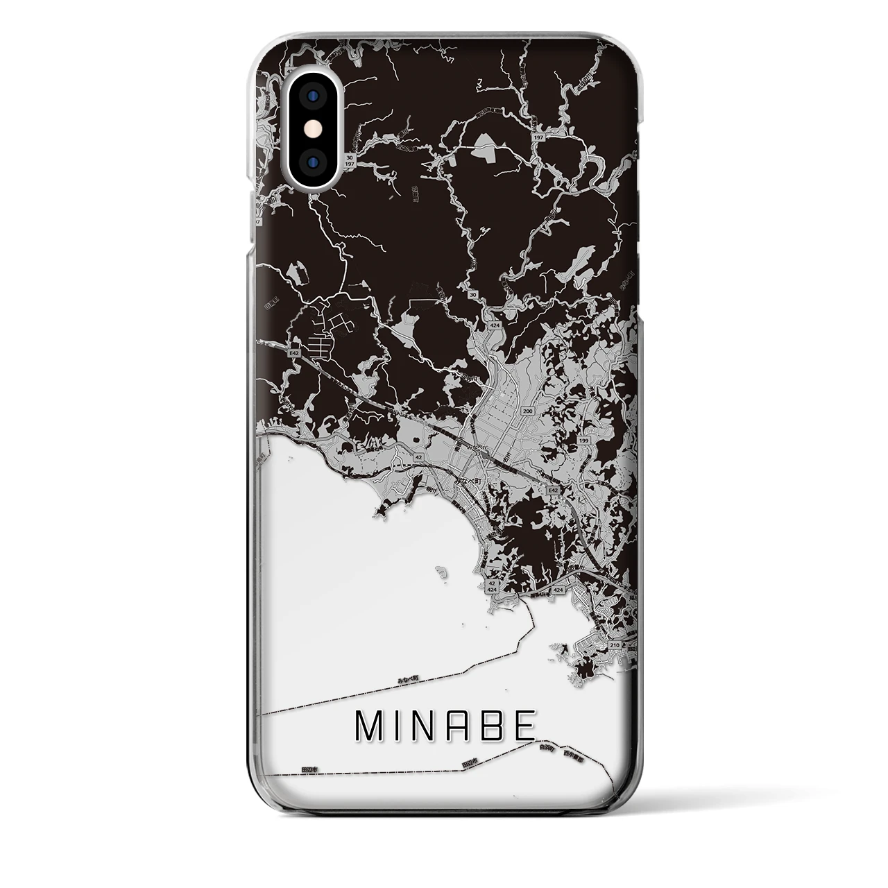 【みなべ(和歌山県)】地図柄iPhoneケース(クリアタイプ)