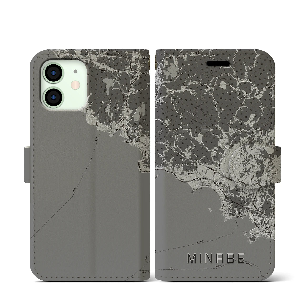 【みなべ(和歌山県)】地図柄iPhoneケース(手帳タイプ)