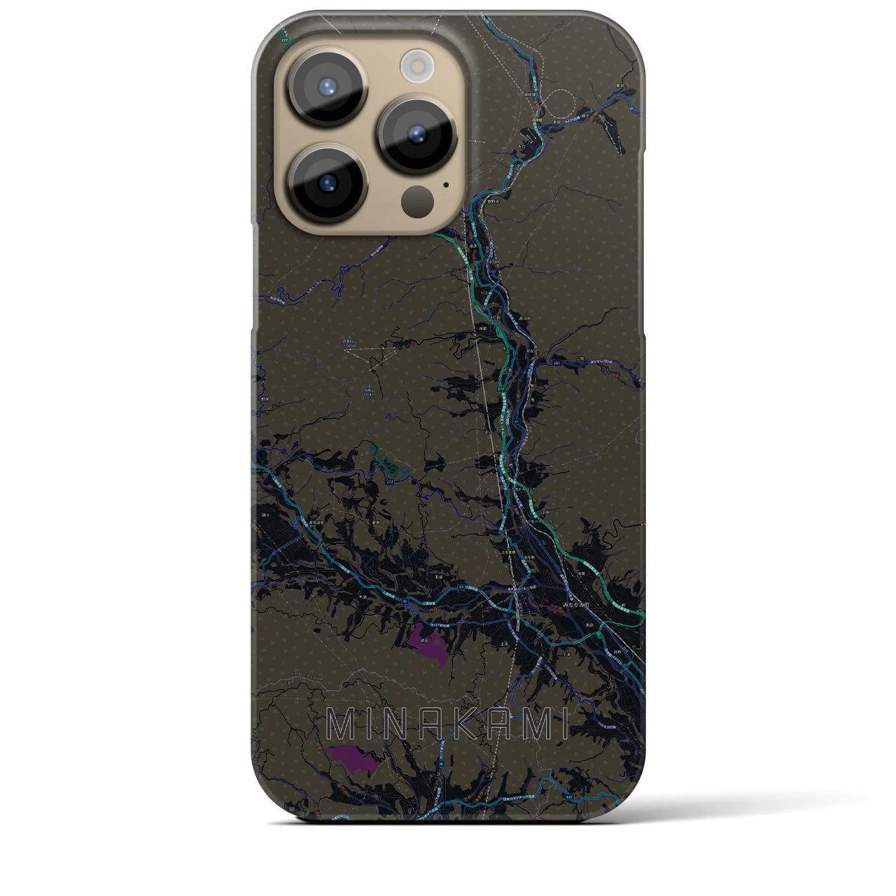 【みなかみ(群馬県)】地図柄iPhoneケース(バックカバータイプ)