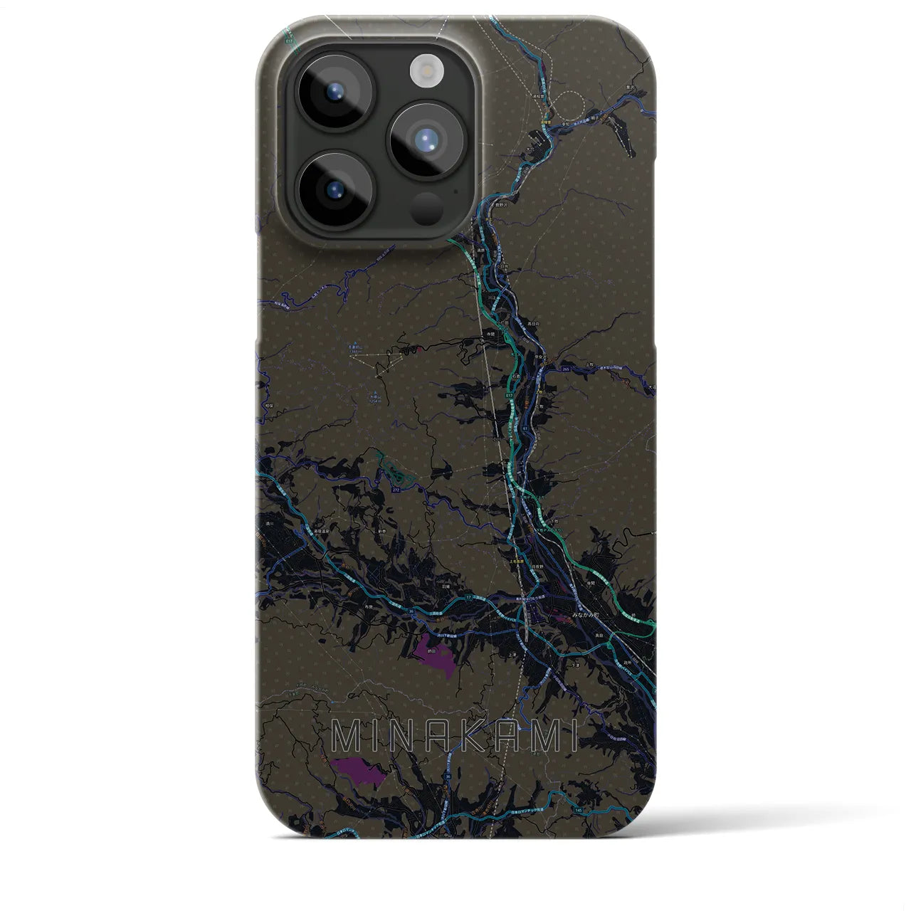 【みなかみ(群馬県)】地図柄iPhoneケース(バックカバータイプ)