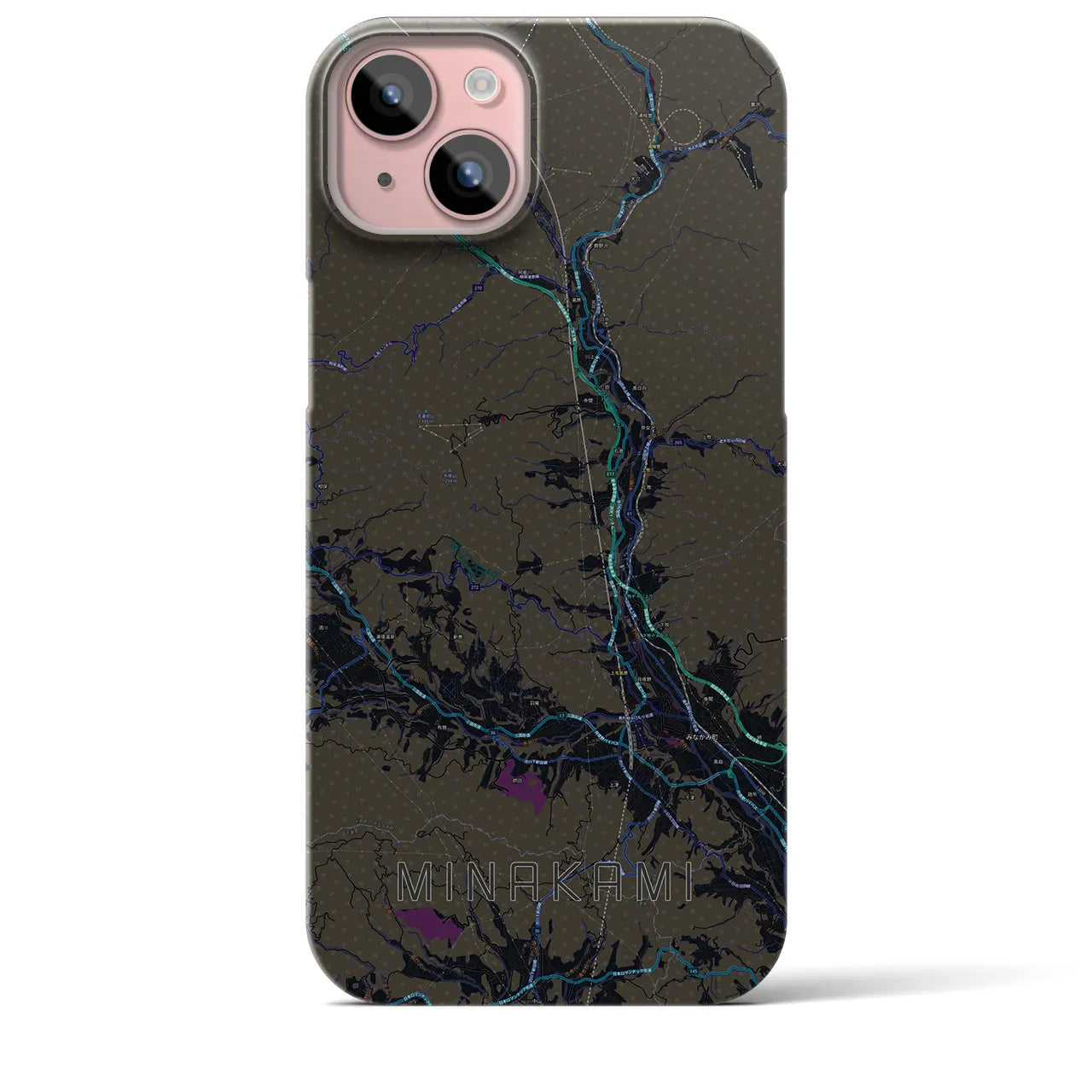 【みなかみ(群馬県)】地図柄iPhoneケース(バックカバータイプ)
