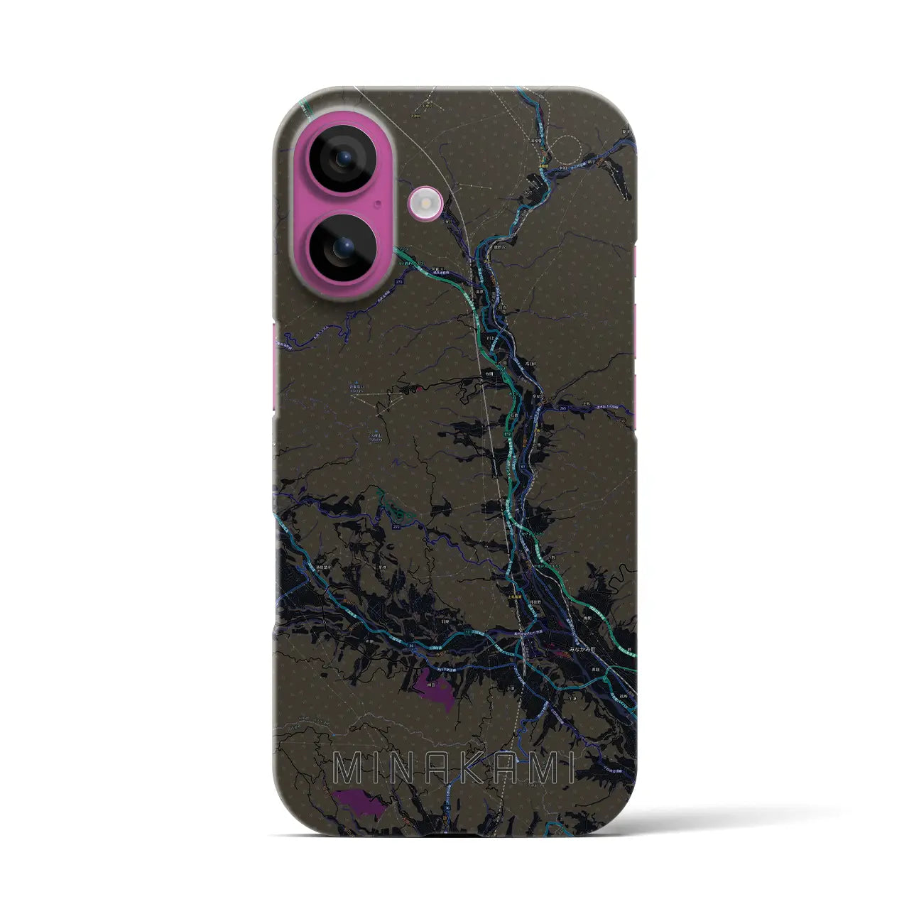 【みなかみ(群馬県)】地図柄iPhoneケース(バックカバータイプ)