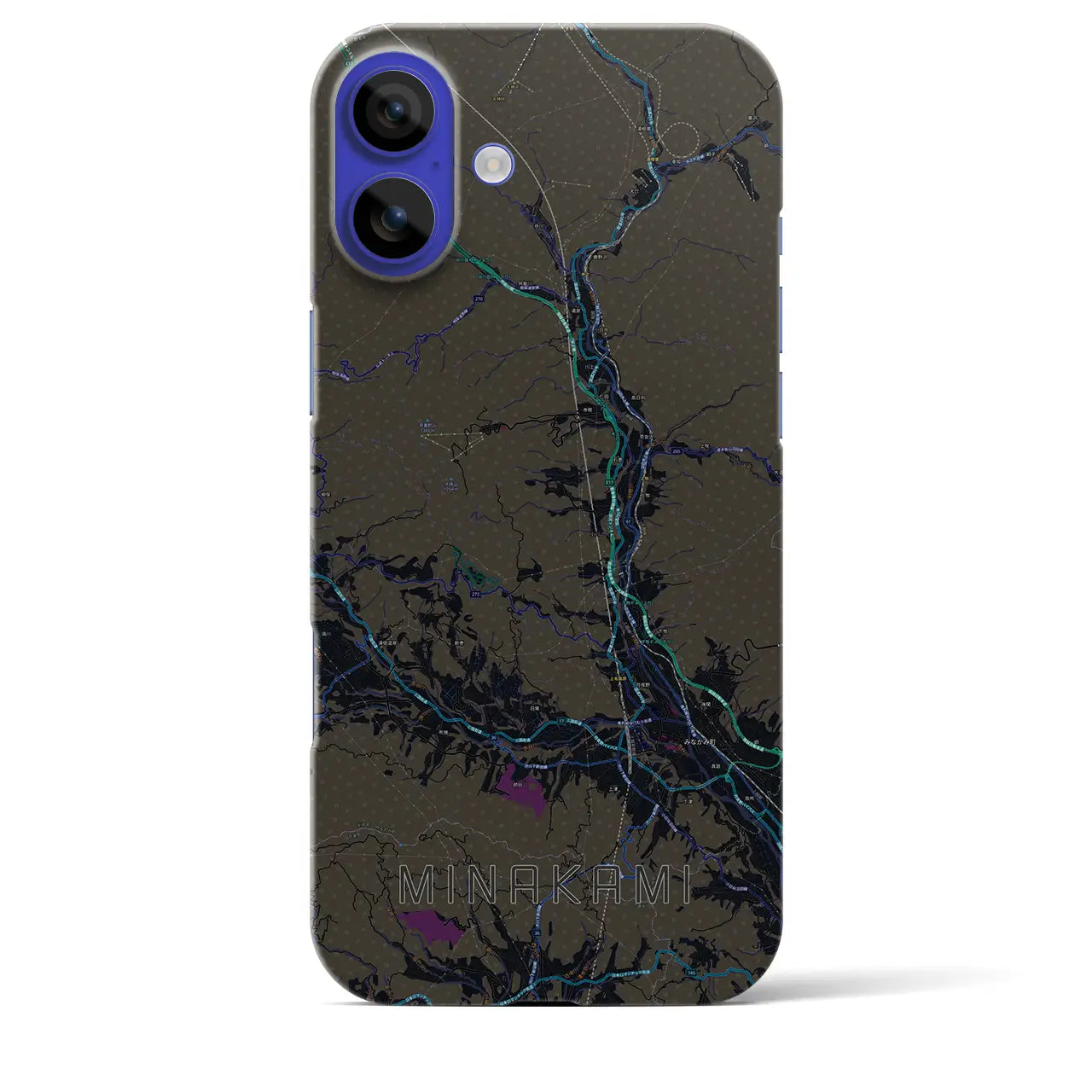 【みなかみ(群馬県)】地図柄iPhoneケース(バックカバータイプ)