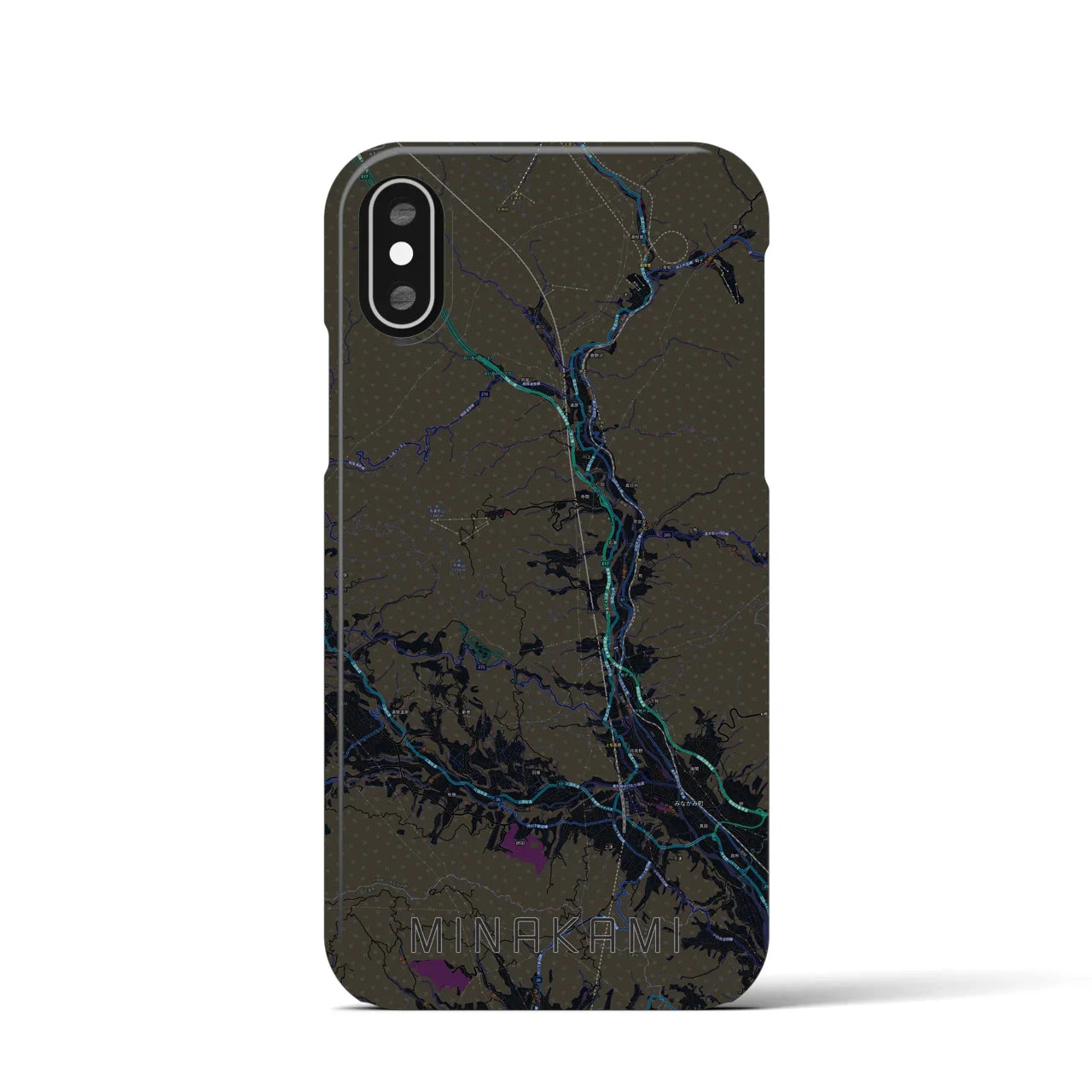 【みなかみ(群馬県)】地図柄iPhoneケース(バックカバータイプ)
