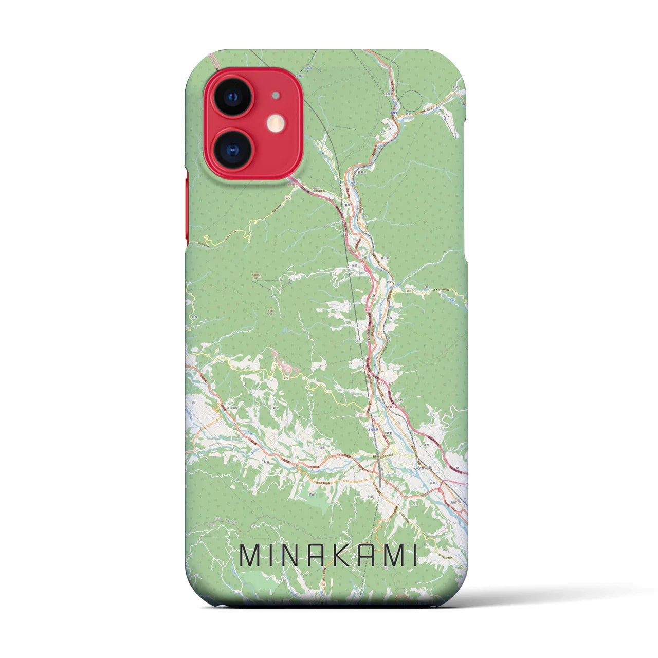 【みなかみ(群馬県)】地図柄iPhoneケース(バックカバータイプ)
