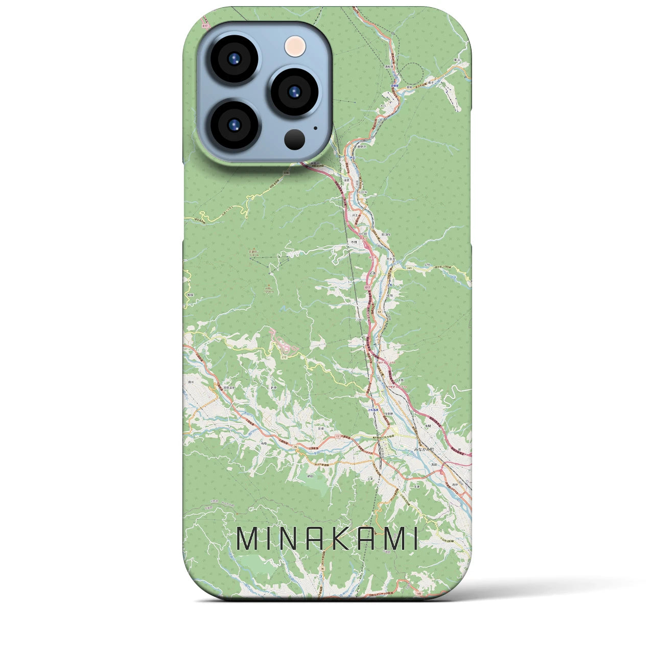 【みなかみ(群馬県)】地図柄iPhoneケース(バックカバータイプ)