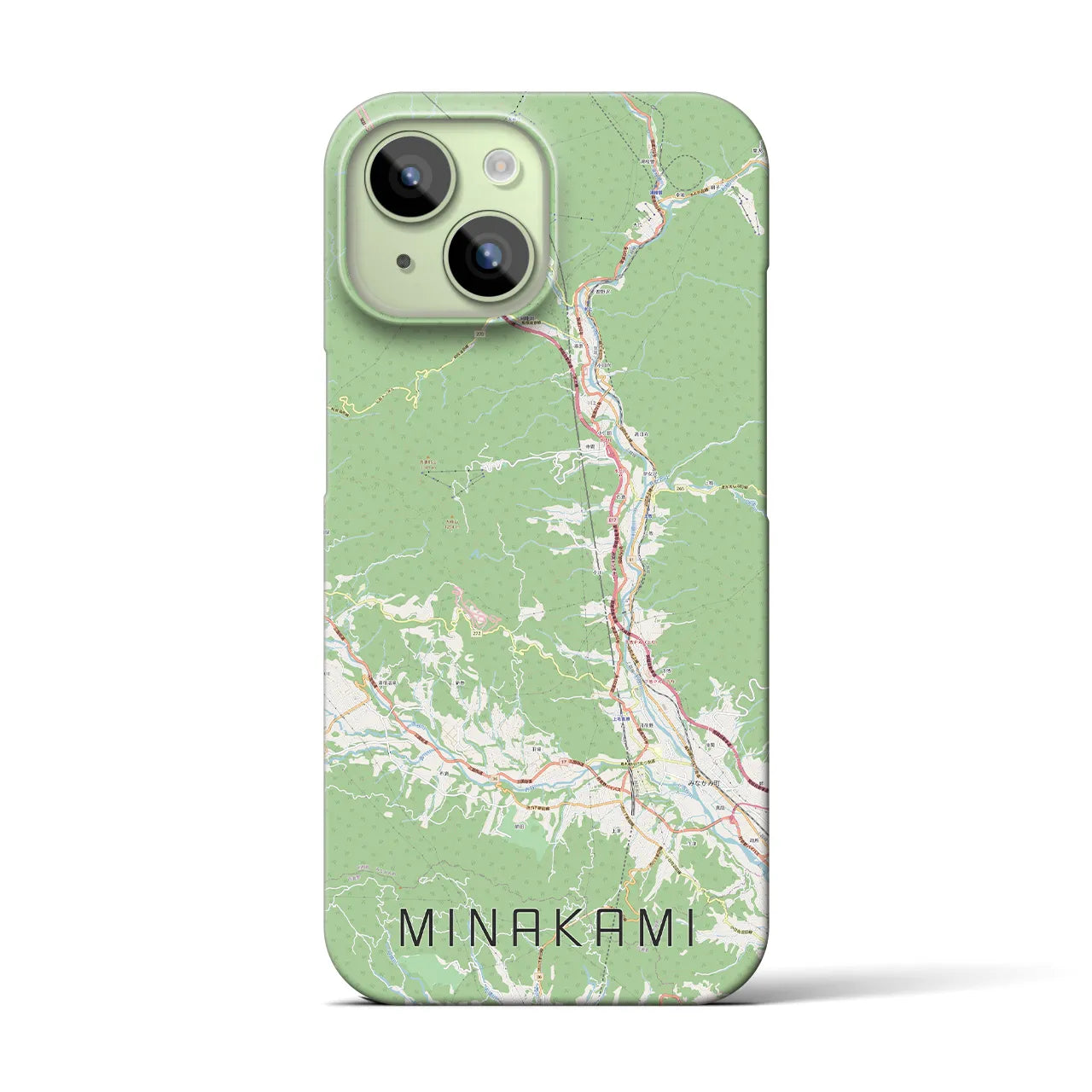 【みなかみ(群馬県)】地図柄iPhoneケース(バックカバータイプ)