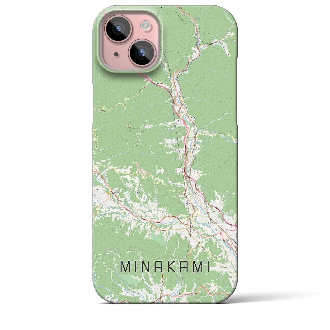 【みなかみ(群馬県)】地図柄iPhoneケース(バックカバータイプ)