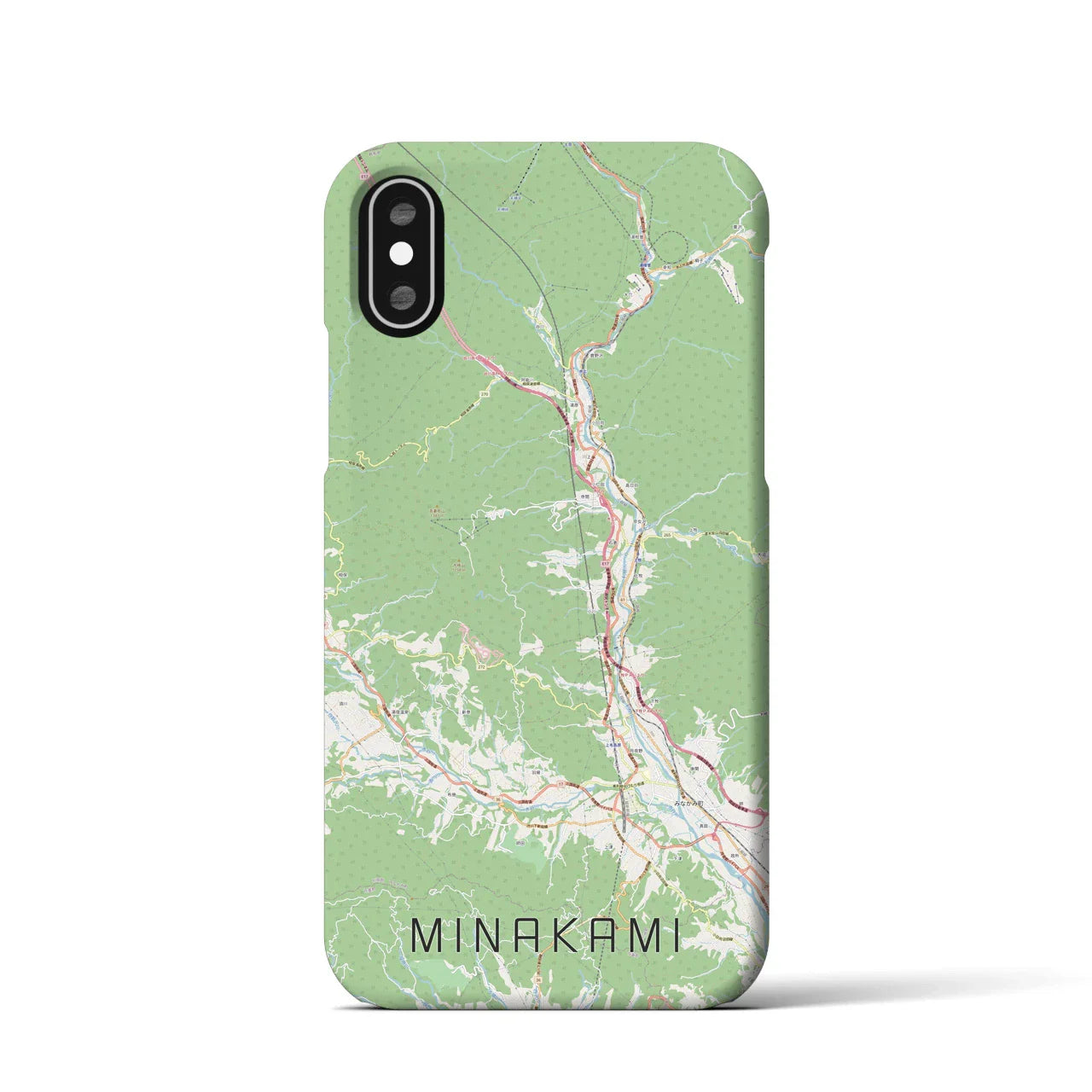 【みなかみ(群馬県)】地図柄iPhoneケース(バックカバータイプ)
