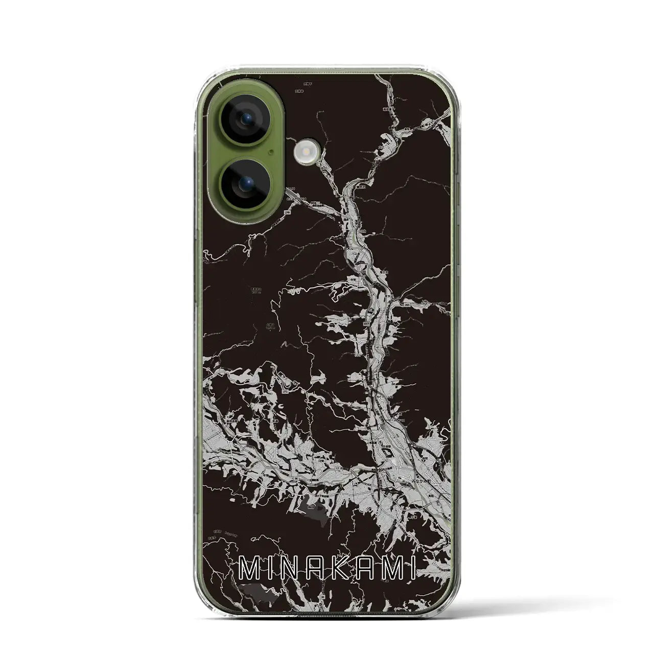 【みなかみ(群馬県)】地図柄iPhoneケース(クリアタイプ)モノトーン・iPhone 17 Pro Max 用