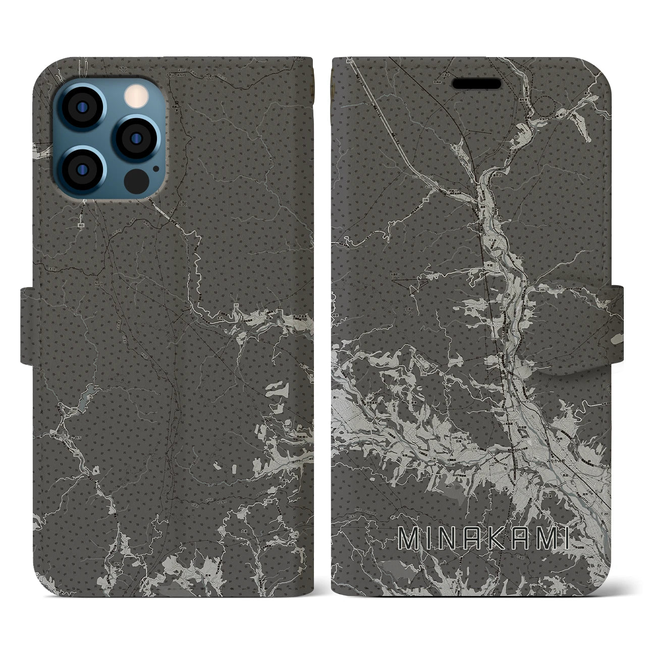【みなかみ(群馬県)】地図柄iPhoneケース(手帳タイプ)