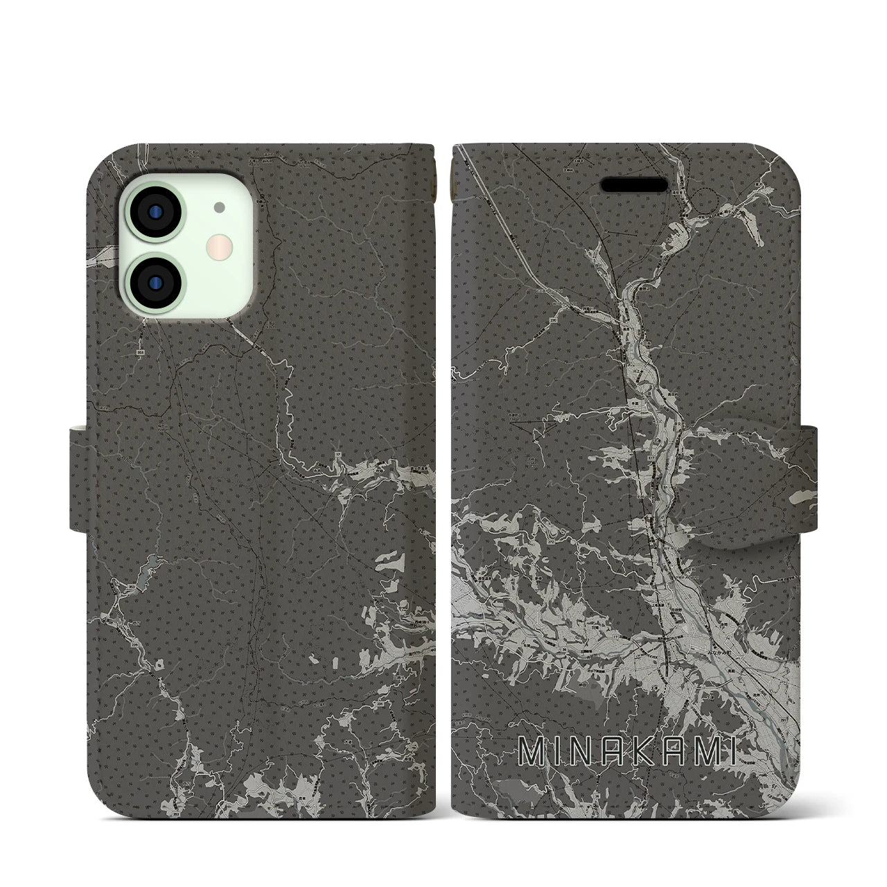 【みなかみ(群馬県)】地図柄iPhoneケース(手帳タイプ)