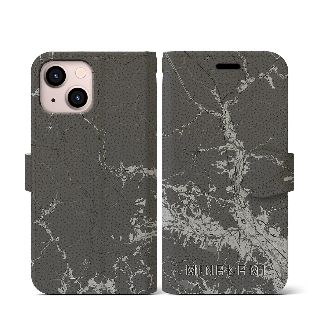 【みなかみ(群馬県)】地図柄iPhoneケース(手帳タイプ)