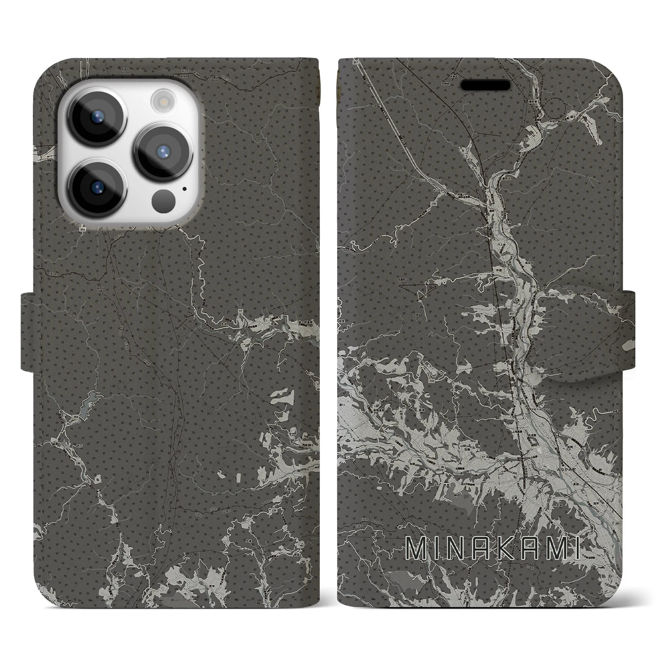 【みなかみ(群馬県)】地図柄iPhoneケース(手帳タイプ)