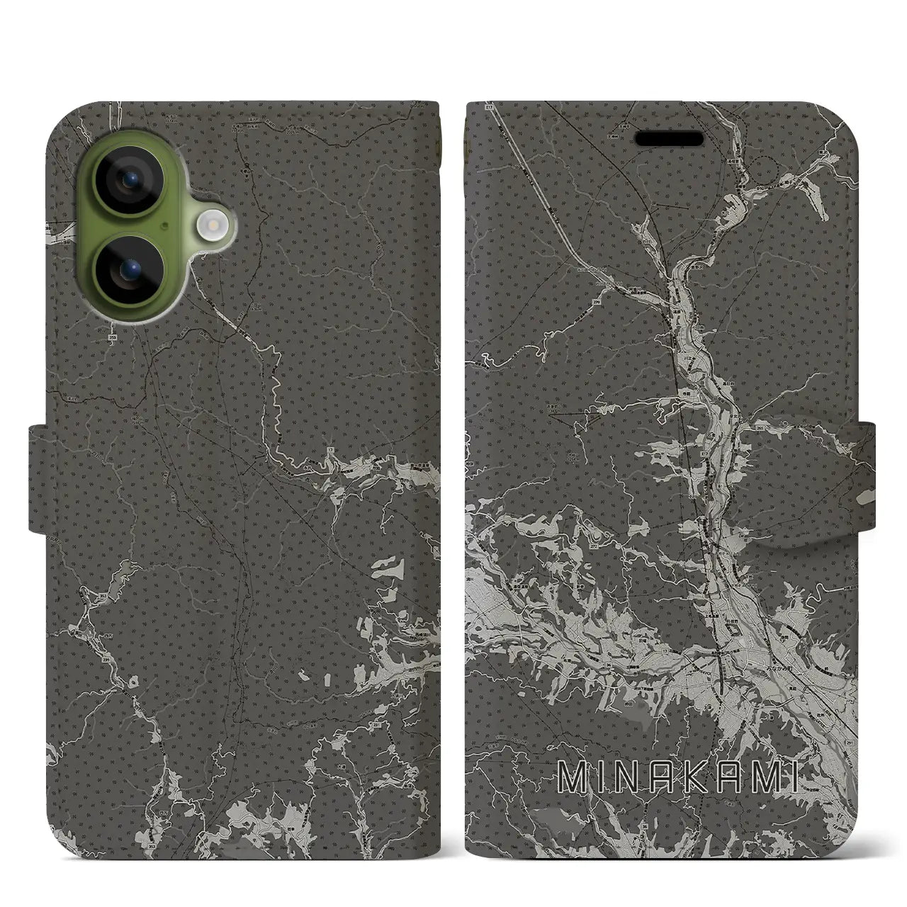 【みなかみ(群馬県)】地図柄iPhoneケース(手帳タイプ)