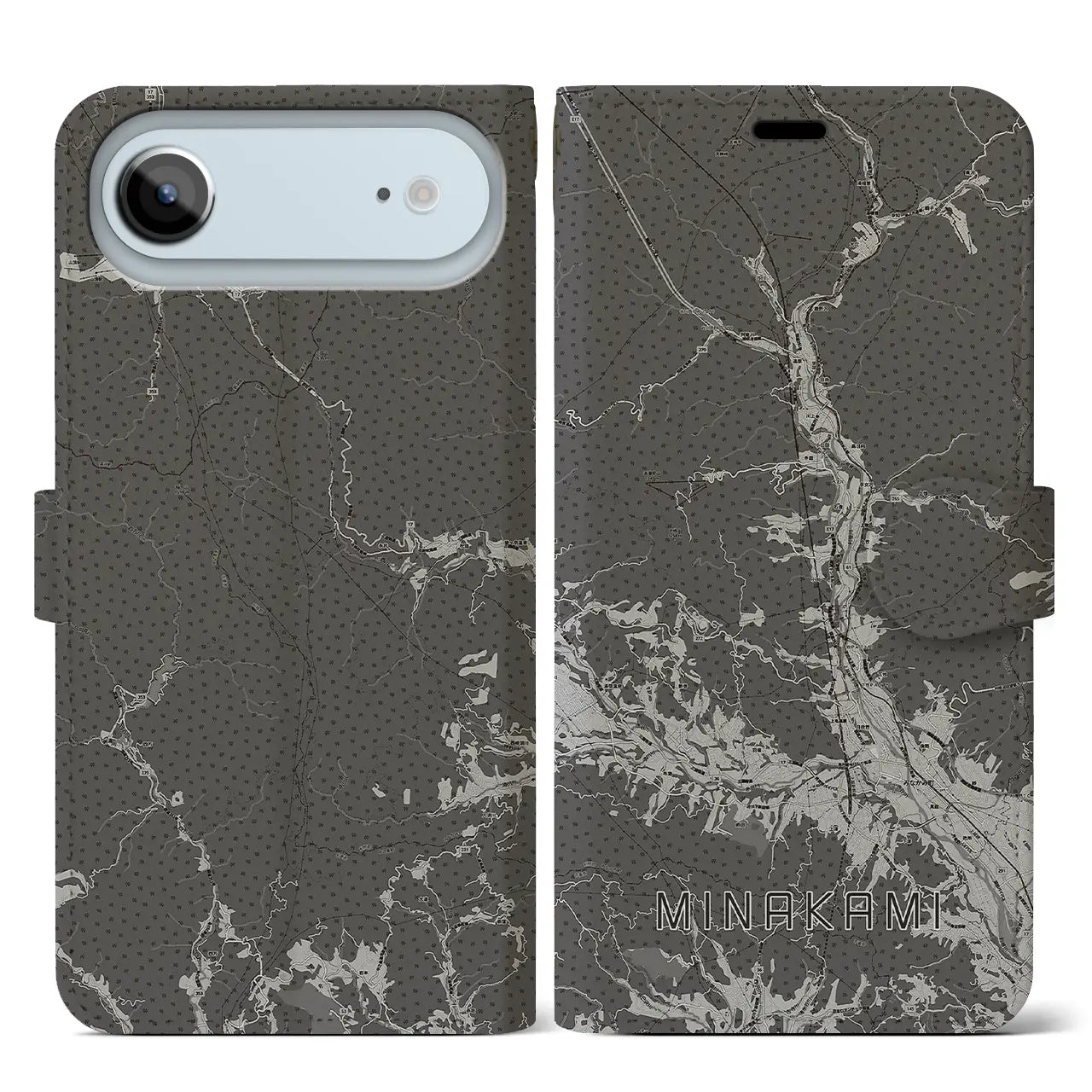 【みなかみ(群馬県)】地図柄iPhoneケース(手帳タイプ)