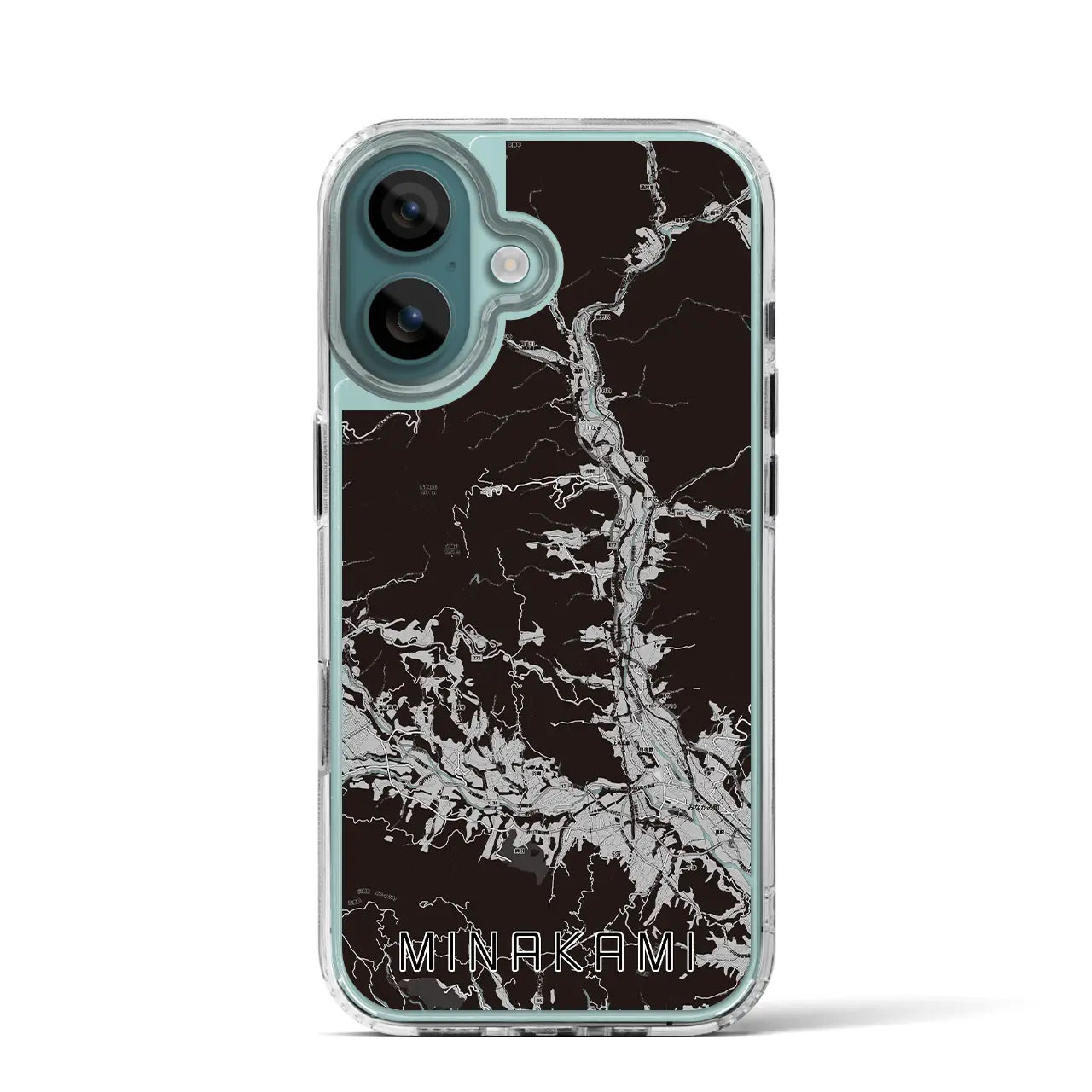 【みなかみ(群馬県)】地図柄iPhoneケース(MagSafeタイプ)モノトーン・iPhone 16 Pro 用