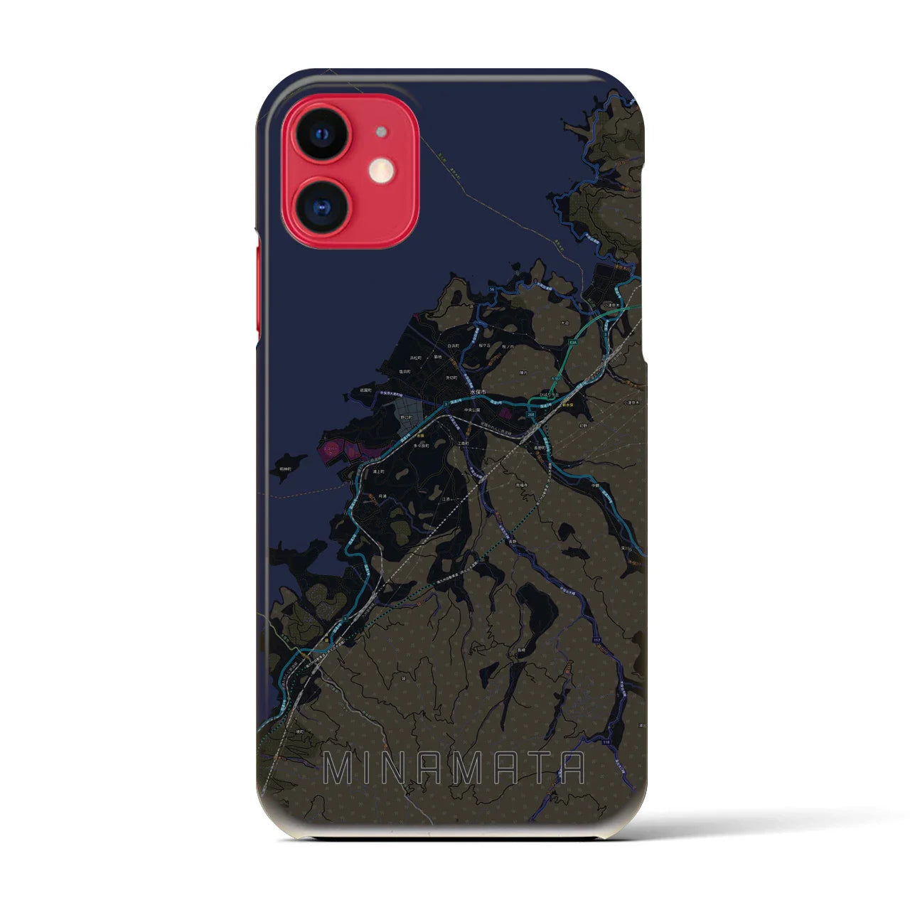 【水俣(熊本県)】地図柄iPhoneケース(バックカバータイプ)