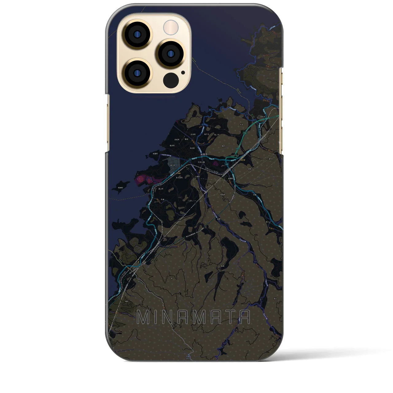 【水俣(熊本県)】地図柄iPhoneケース(バックカバータイプ)