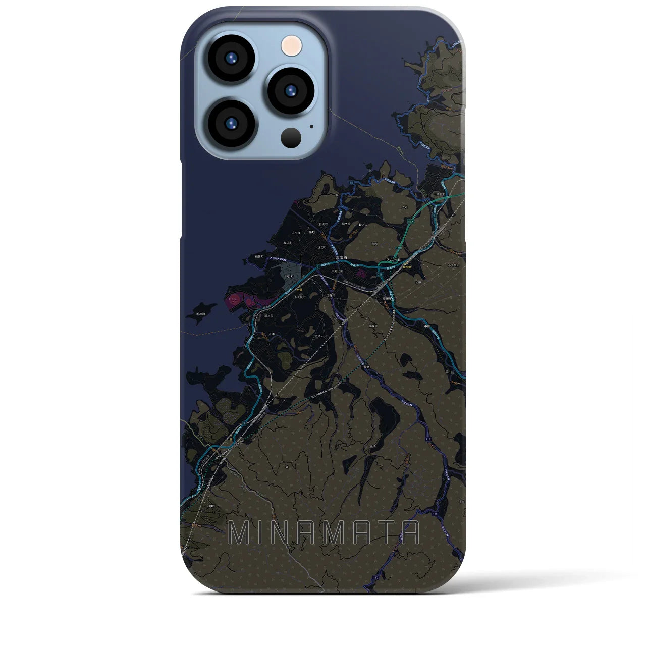 【水俣(熊本県)】地図柄iPhoneケース(バックカバータイプ)