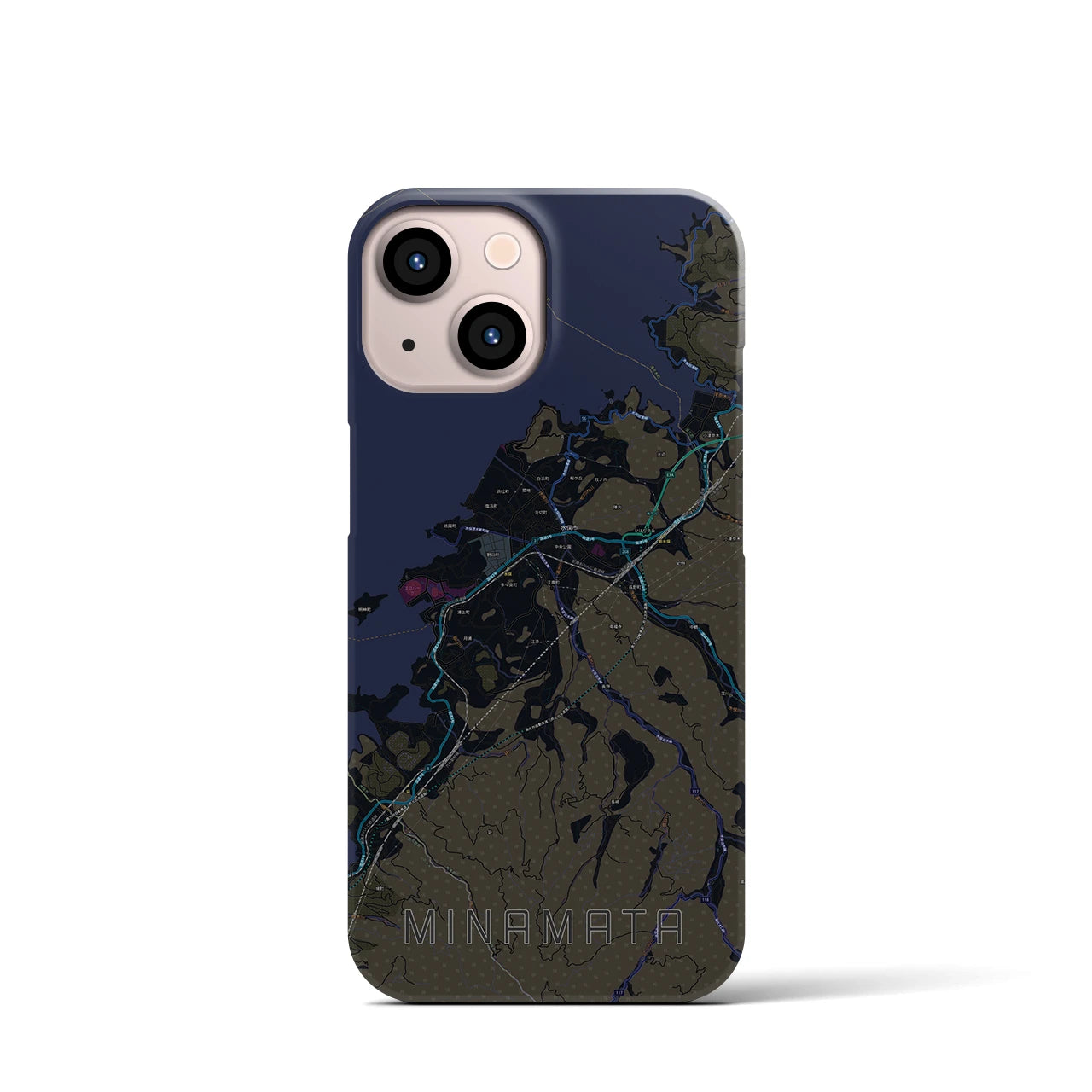 【水俣(熊本県)】地図柄iPhoneケース(バックカバータイプ)