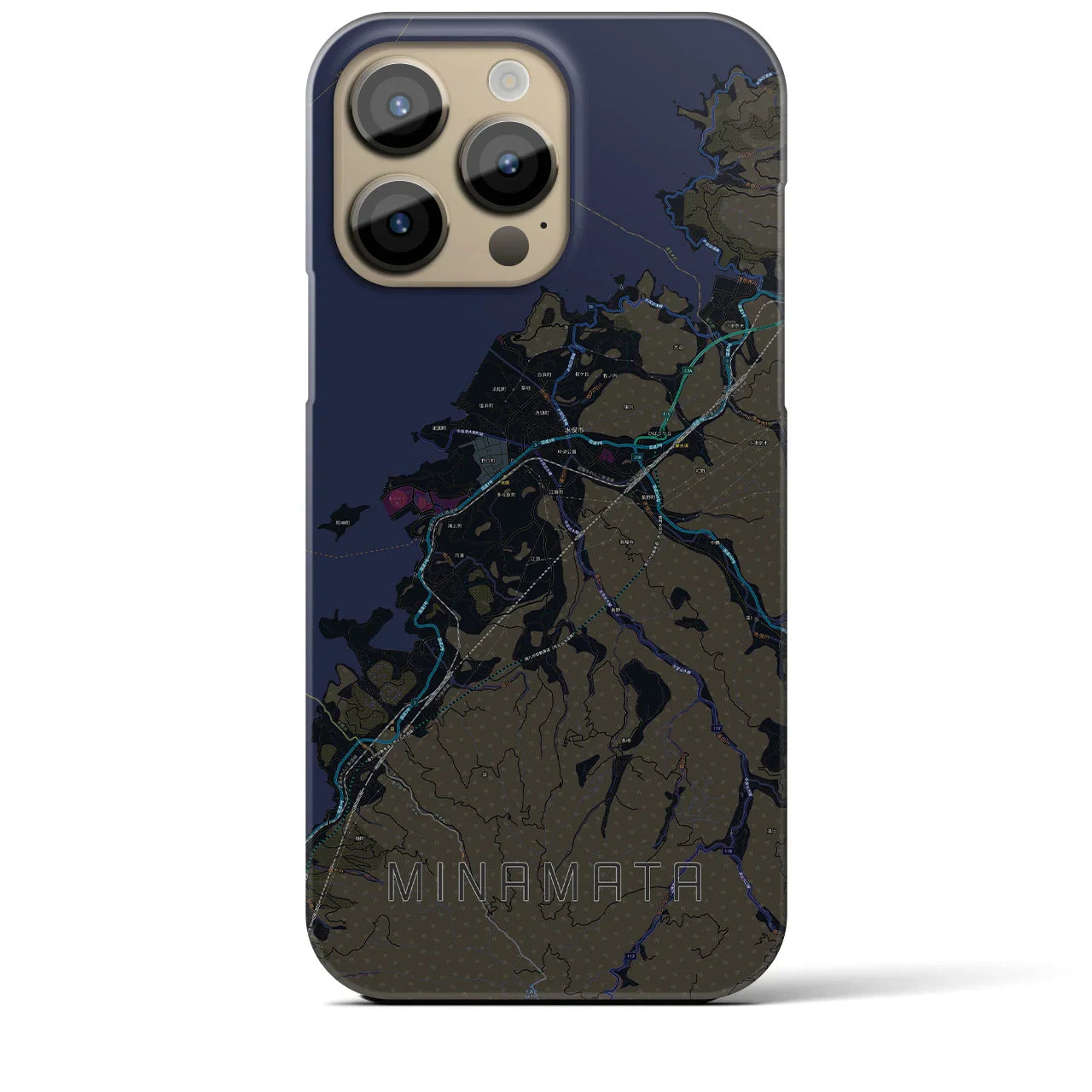 【水俣(熊本県)】地図柄iPhoneケース(バックカバータイプ)