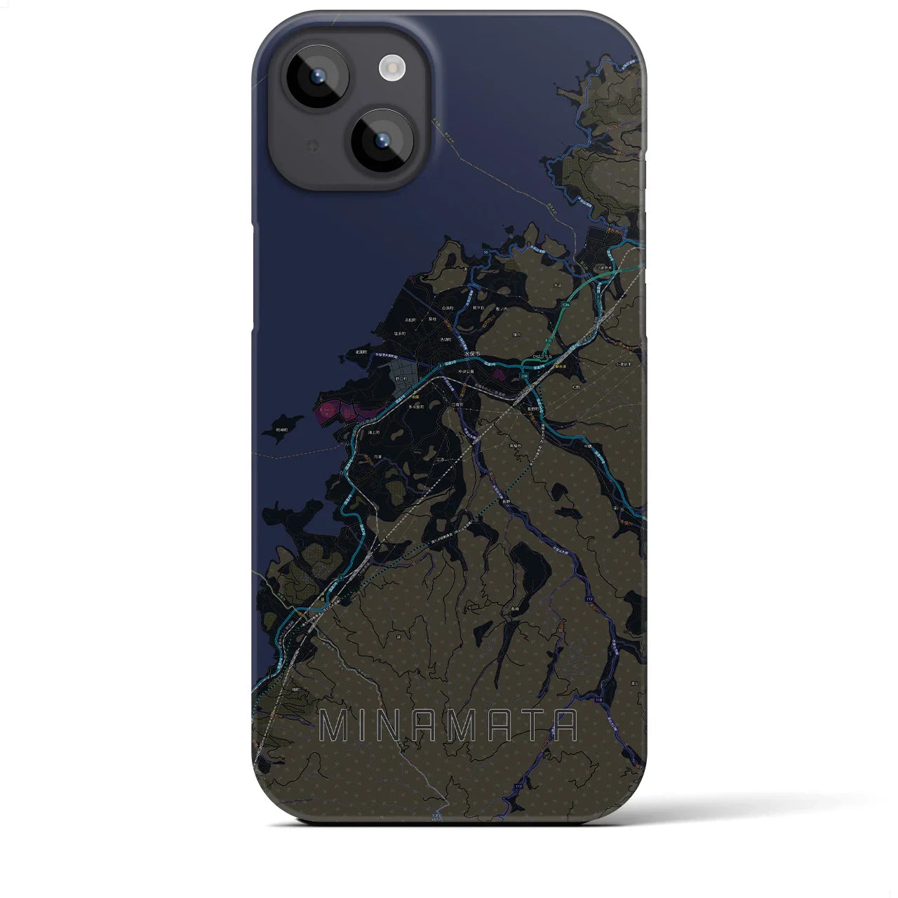 【水俣(熊本県)】地図柄iPhoneケース(バックカバータイプ)