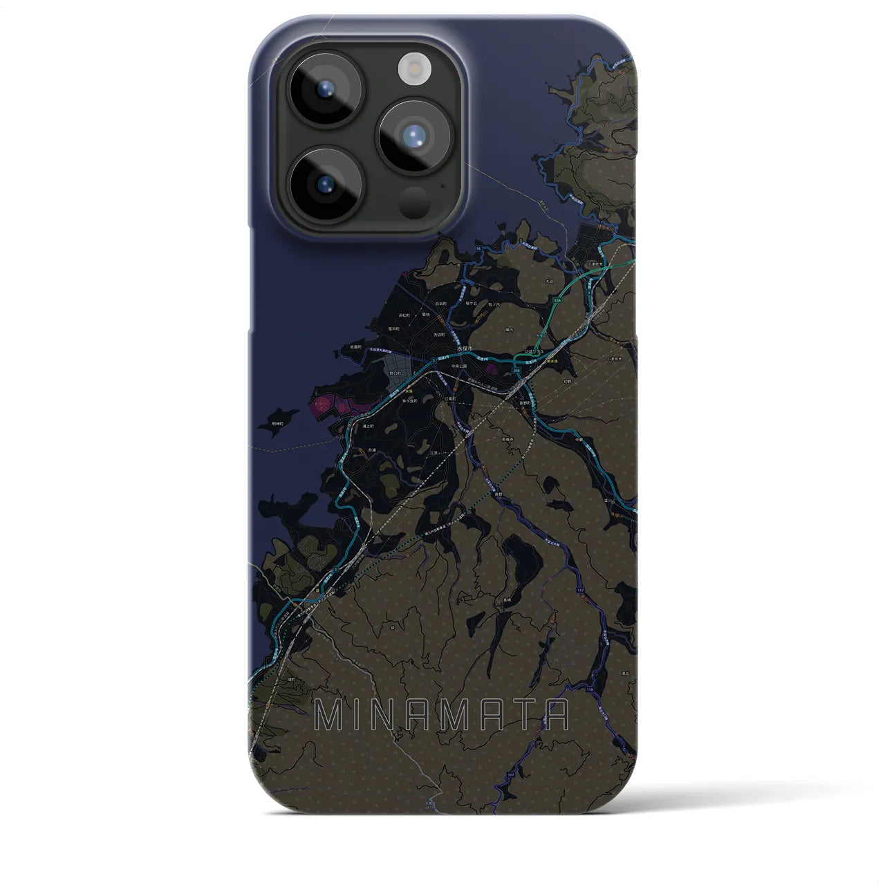 【水俣(熊本県)】地図柄iPhoneケース(バックカバータイプ)