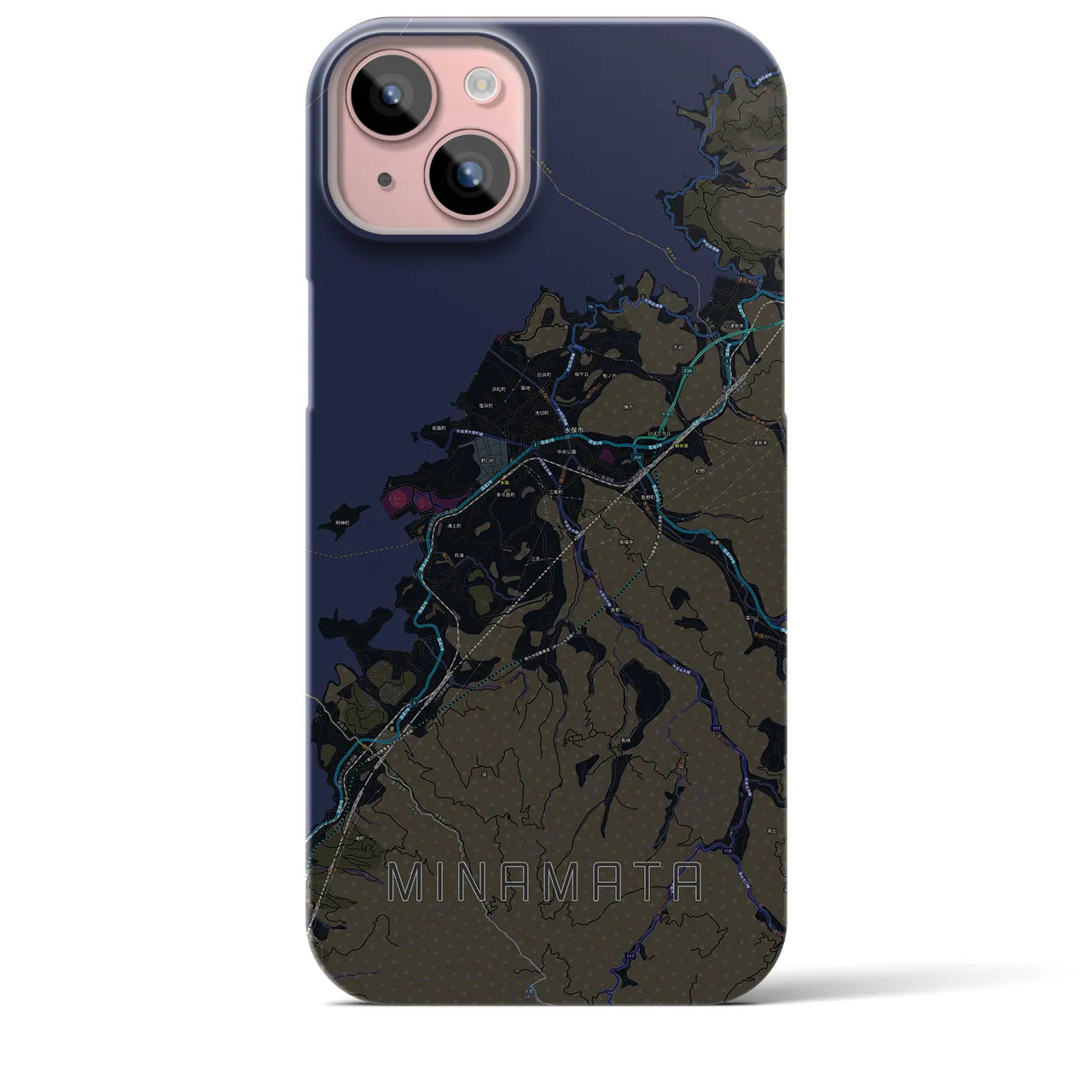 【水俣(熊本県)】地図柄iPhoneケース(バックカバータイプ)