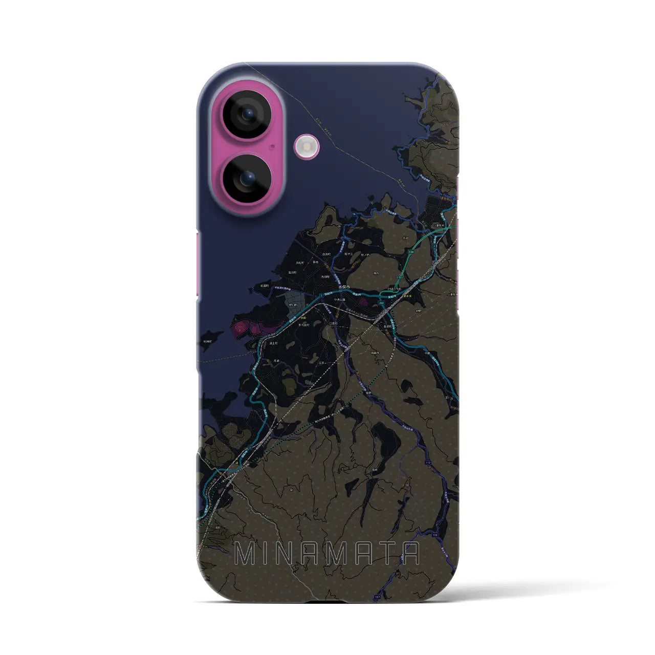 【水俣(熊本県)】地図柄iPhoneケース(バックカバータイプ)