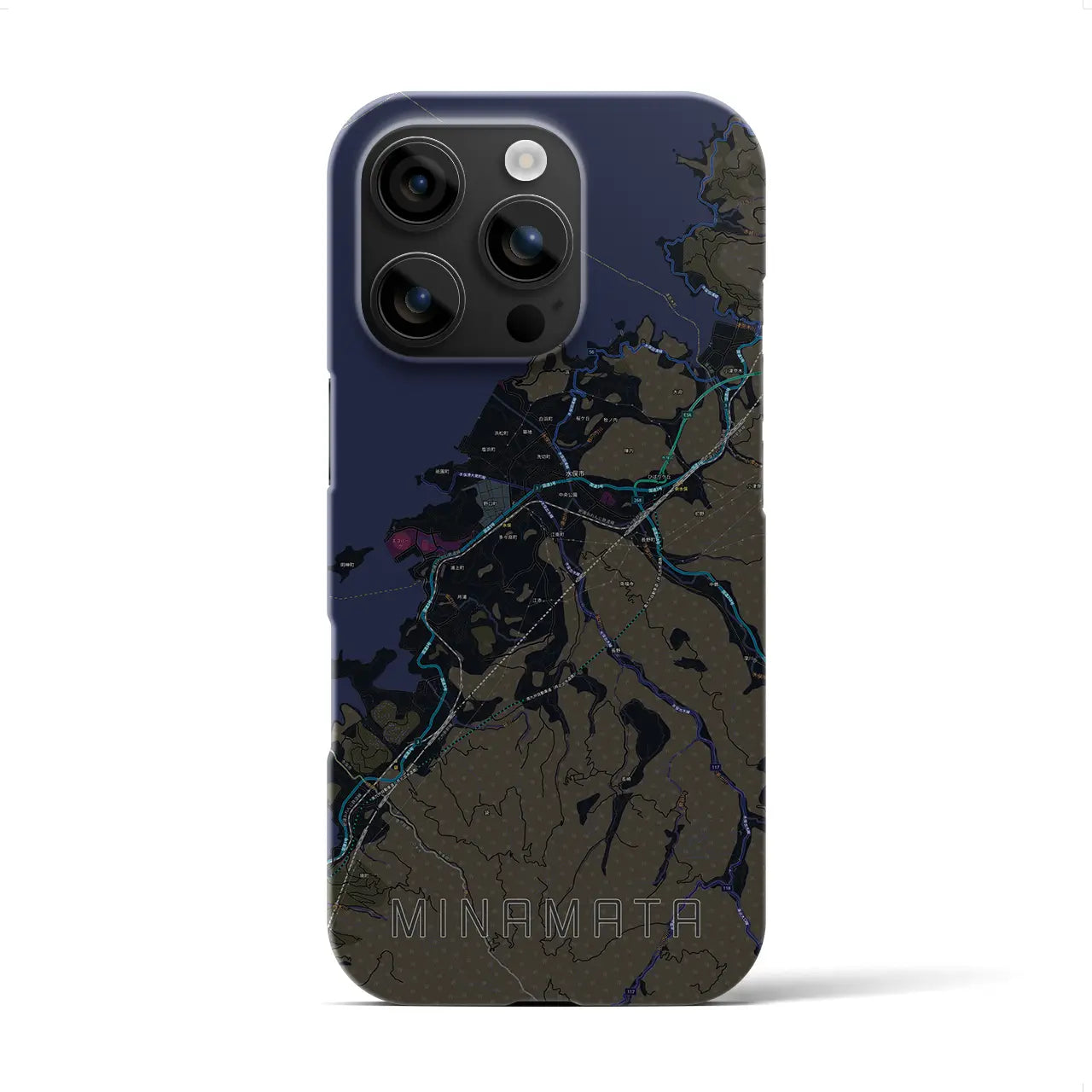 【水俣(熊本県)】地図柄iPhoneケース(バックカバータイプ)