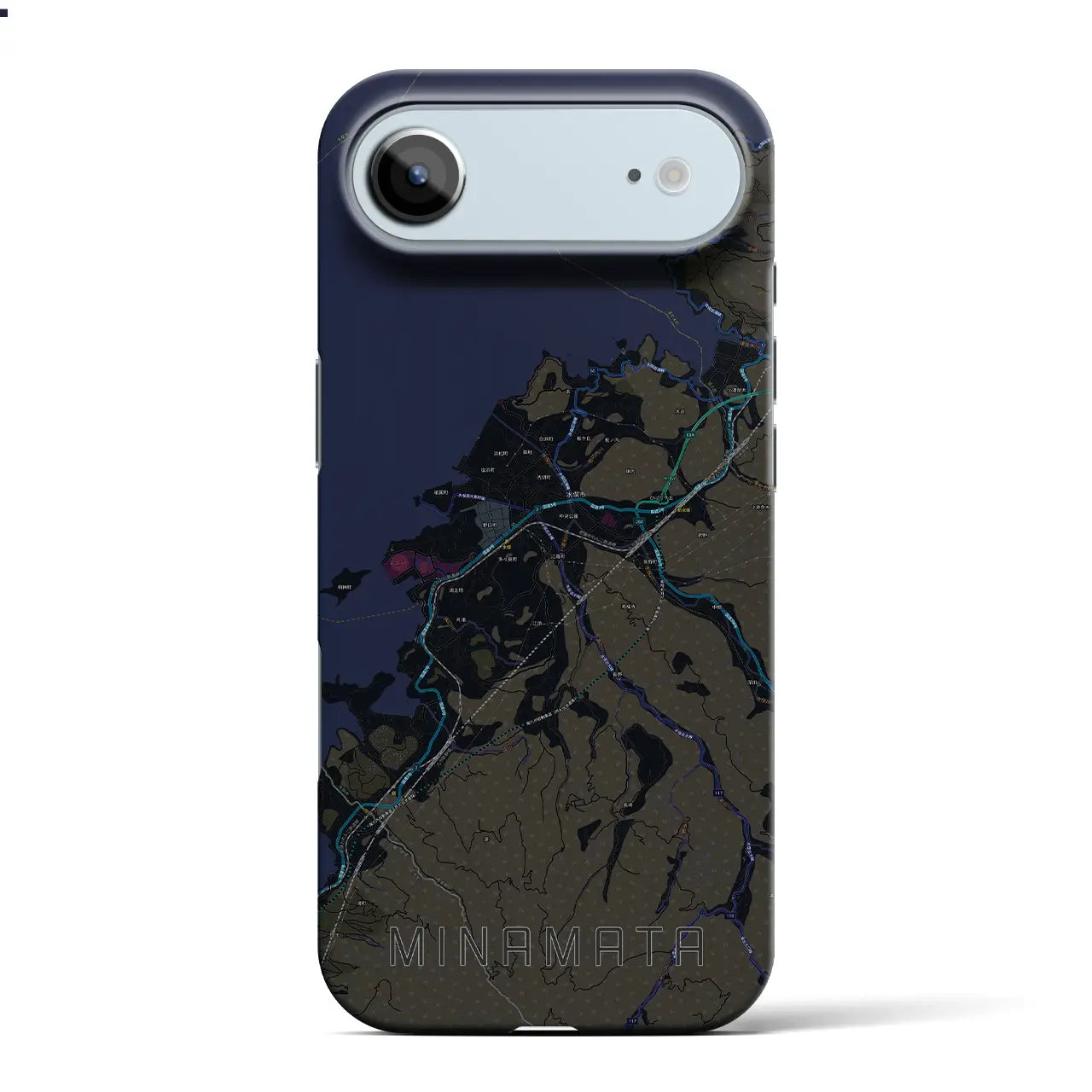 【水俣(熊本県)】地図柄iPhoneケース(バックカバータイプ)